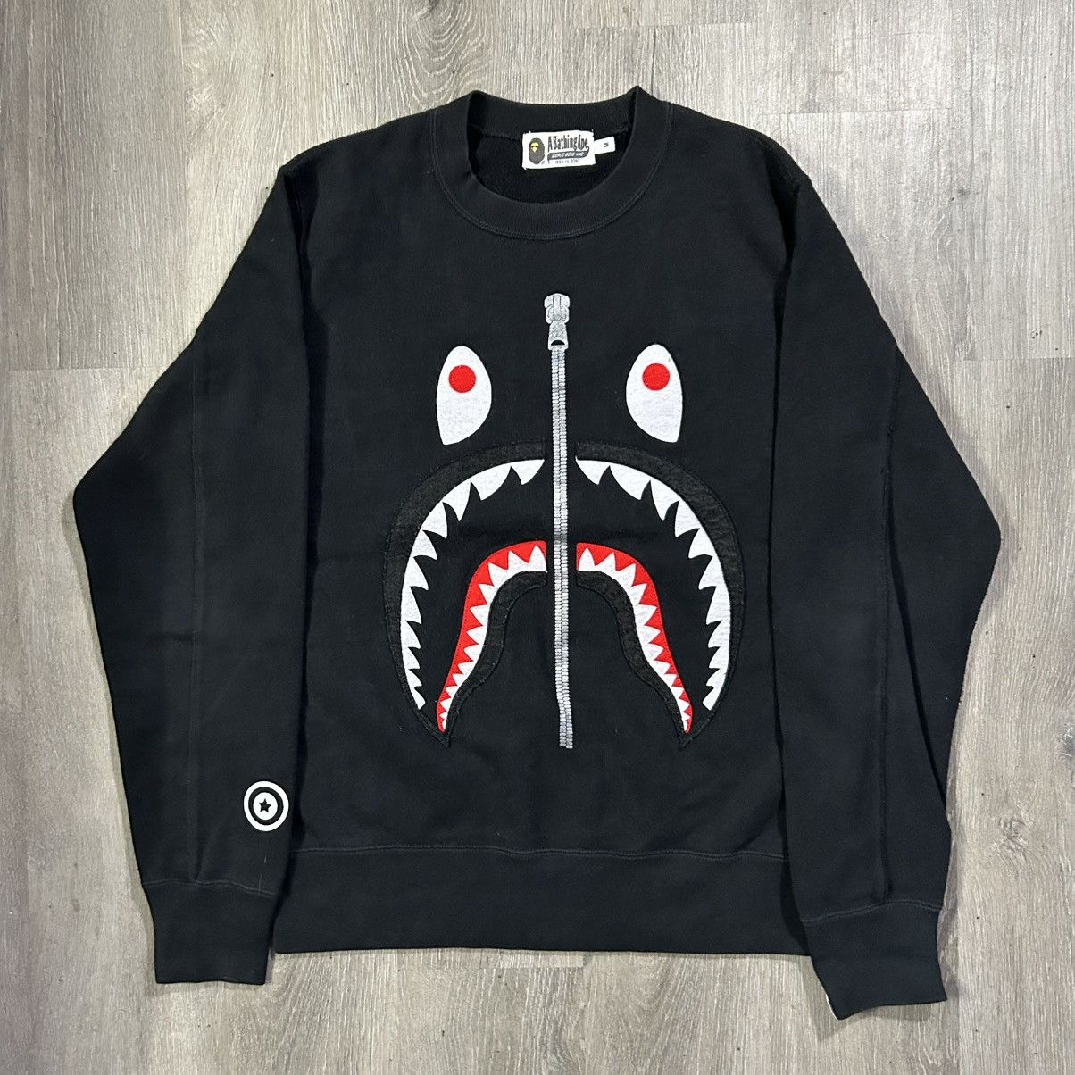 Bape BAPE Embroidered Shark Black Sweatshirt Size US M / EU 48-50 / 2 - 1 Thumbnail