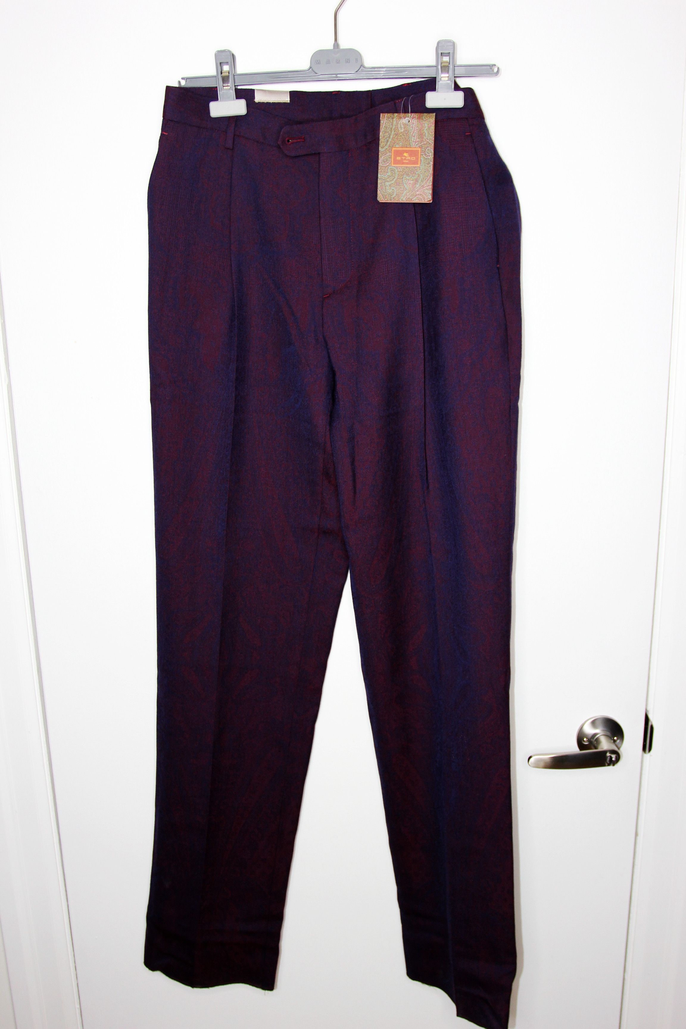Etro BNWT AW25 ETRO PURPLE PAISLEY PANTS 48 Size US 32 / EU 48 - 2 Thumbnail