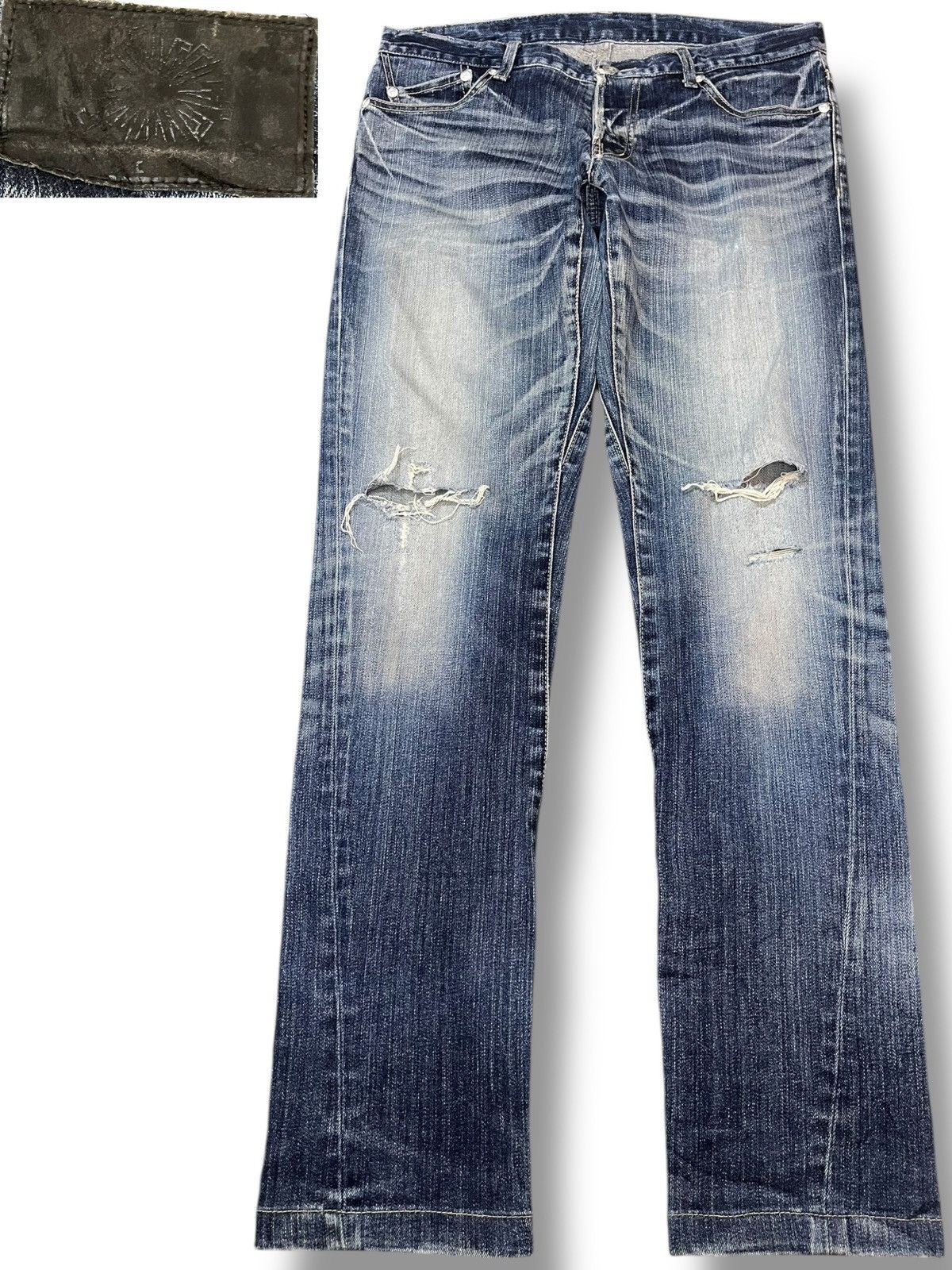 Le Grande Bleu (L.G.B.) × POST ARCHIVE FACTION (PAF) × Tornado Mart Vintage Tornado Mart Faded Distressed Denim Size US 32 / EU 48 - 1 Thumbnail