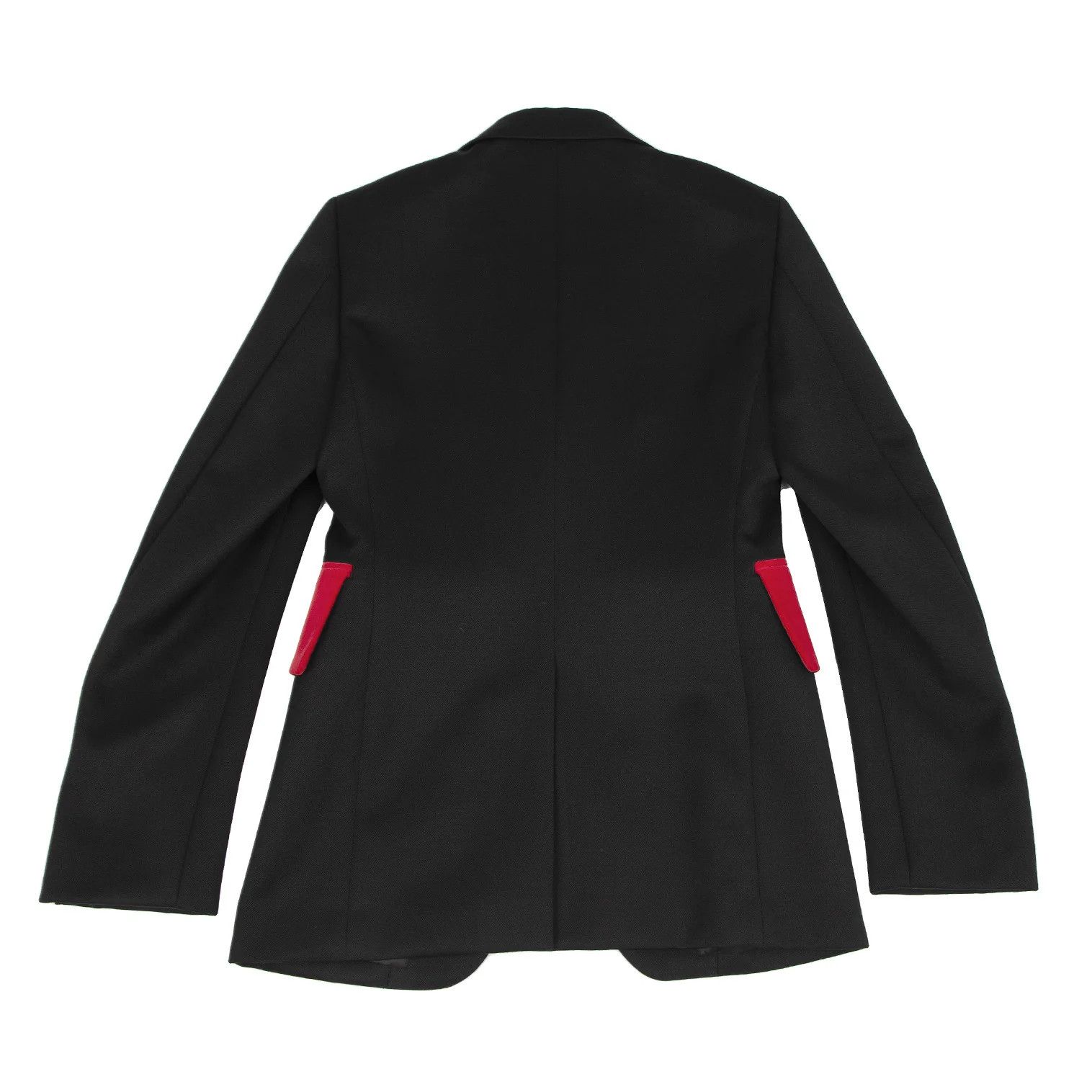 Comme des Garcons Homme Plus Two-tone Wool Flap Pocket Jacket in Black and Red, XS Size US XS / EU 42 / 0 - 10 Thumbnail