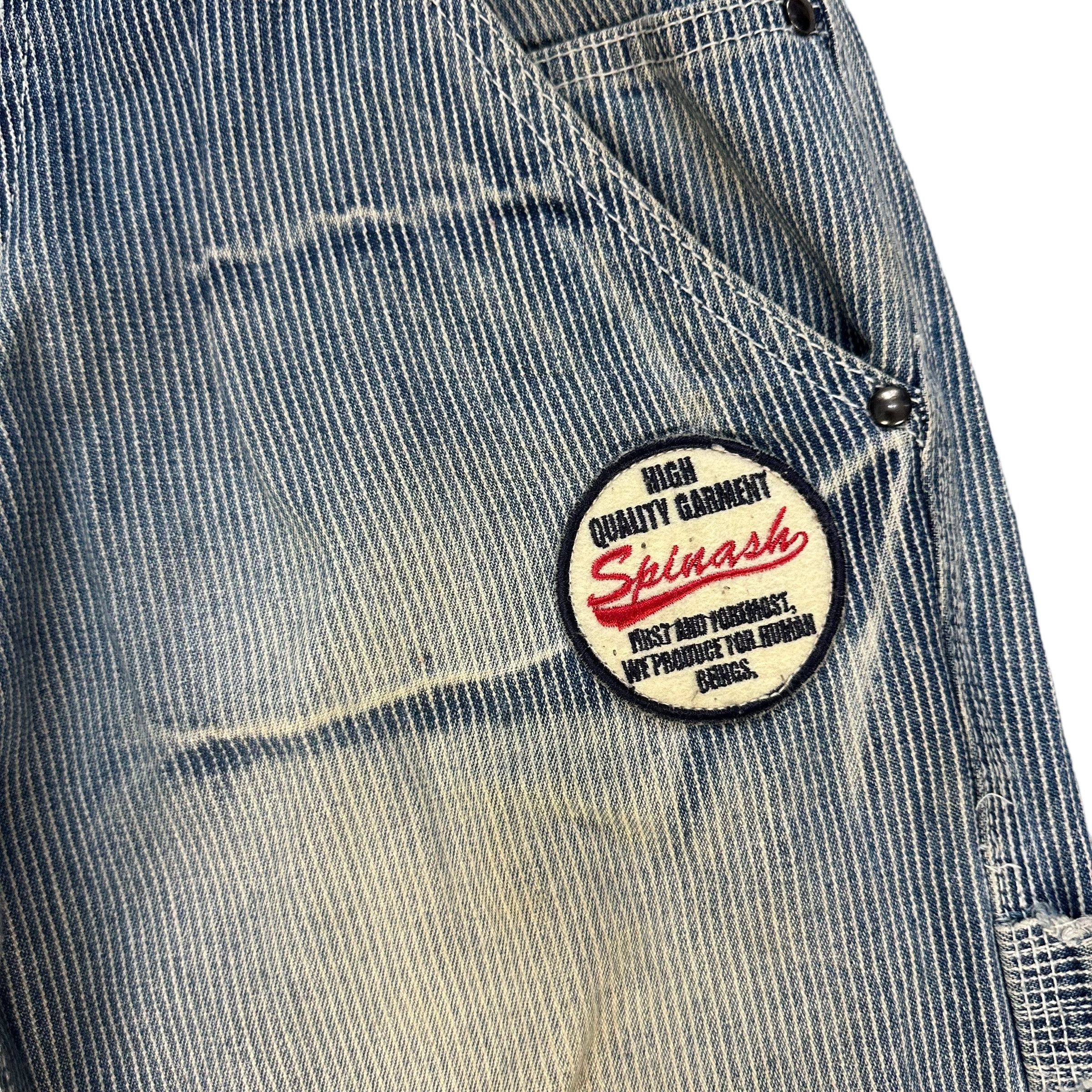 Japanese Brand GOD BLESS YOU PATCHES STRIPED CARPENTER PANT #8861-032 Size US 31 - 9 Thumbnail