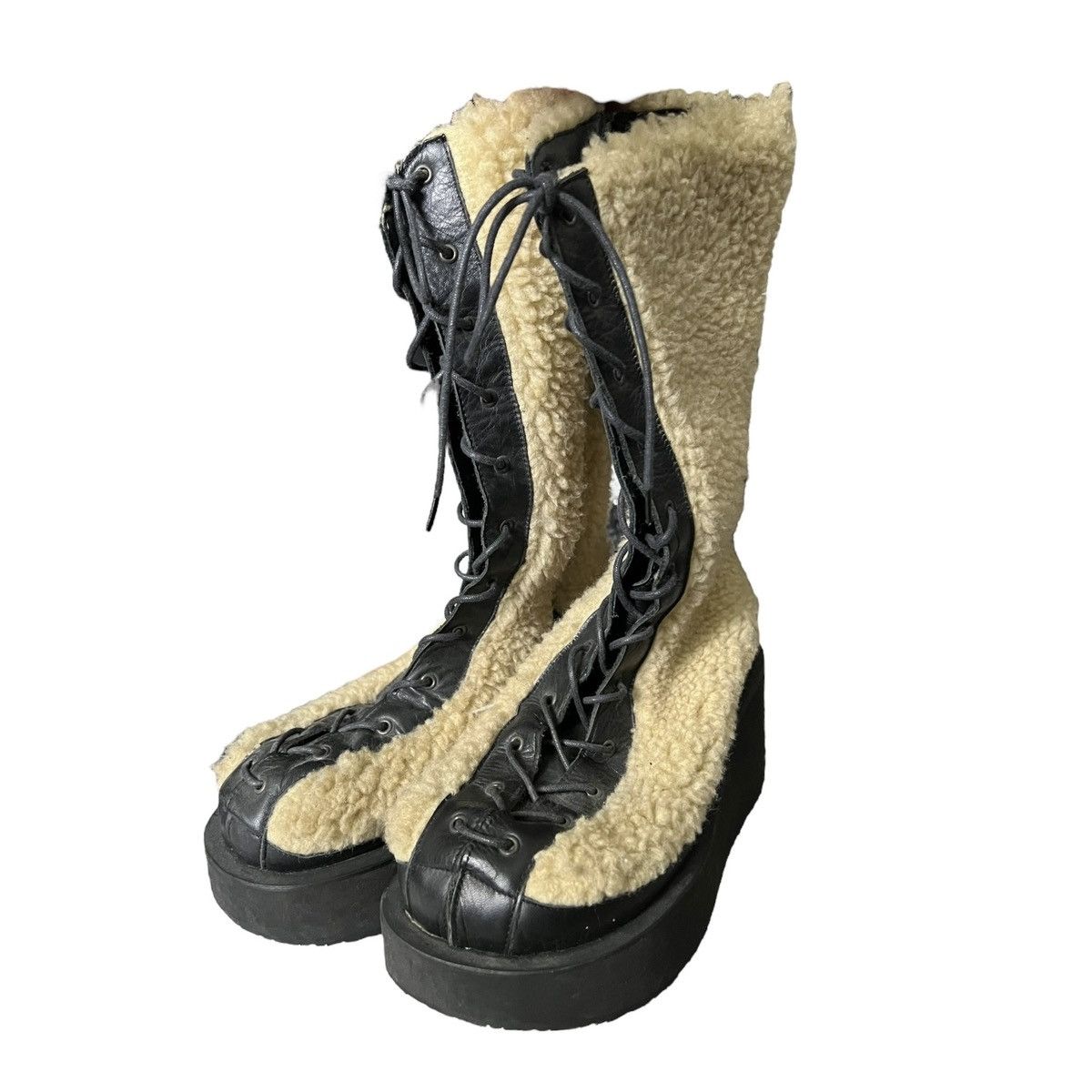 Designer × Japanese Brand Betty blues Sherpa platform boots Size US 7.5 / EU 40-41 - 2 Thumbnail