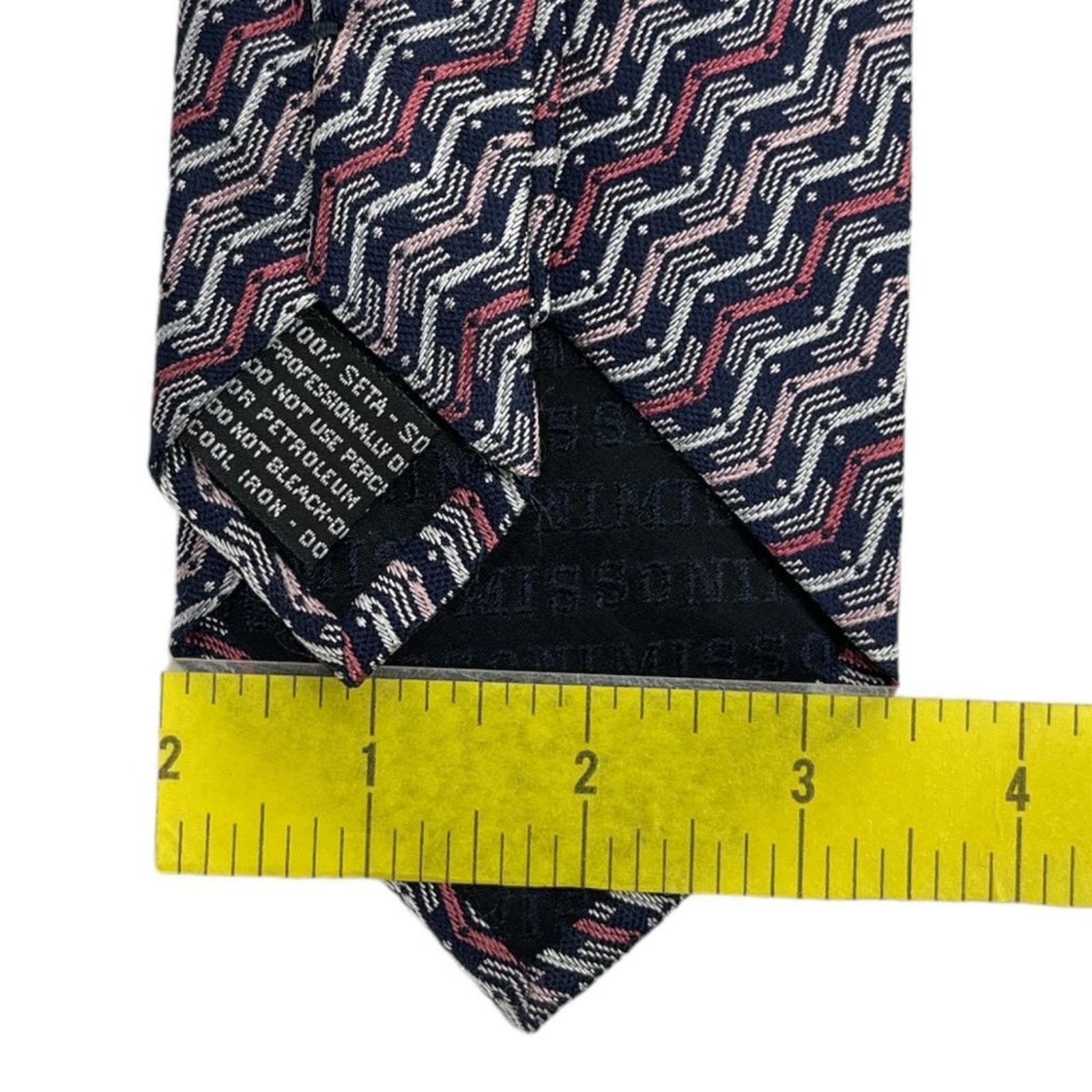 Missoni Missoni Men's 100% Silk Tie Diagonal Chevron Stripe Necktie Size ONE SIZE - 7 Thumbnail