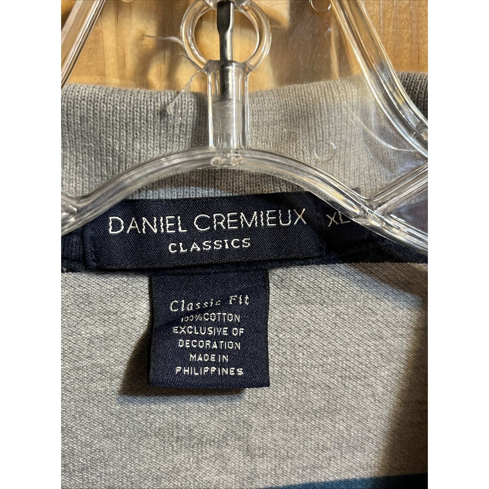 Daniel Cremieux Daniel Cremieux Classic Gray Navy Stripe Rugby Polo Shirt XL Size US XL / EU 56 / 4 - 2 Thumbnail