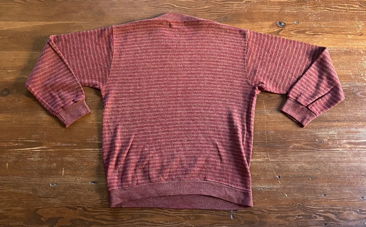 Vintage Vintage 60’s Creslon & Rayon Maroon Striped Knit Sweater Size US M / EU 48-50 / 2 - 8 Thumbnail
