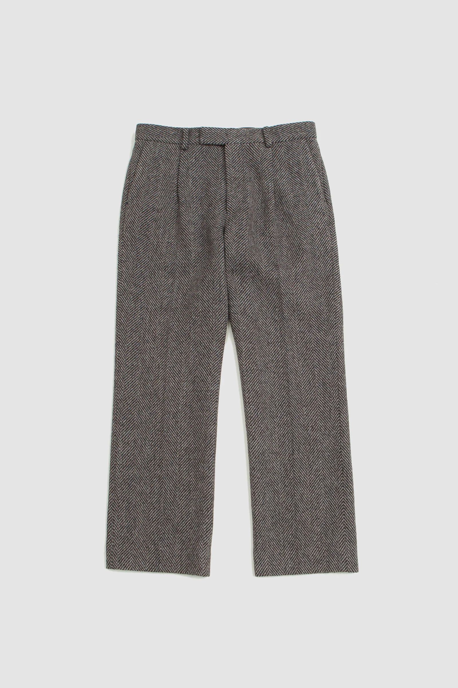 ＜AURALEE＞ LINEN SILK TWEED SLACKS Auralee Linen Silk Tweed Slacks in Dark Navy Curated at Jake