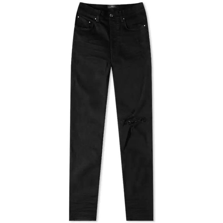 Amiri o1mle0426 Boken Jeans in Black Size US 33 - 1 Thumbnail