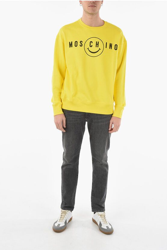 Moschino o1y0225 Logo Crewneck Sweatshirt in Yellow Size US L / EU 52-54 / 3 - 4 Thumbnail