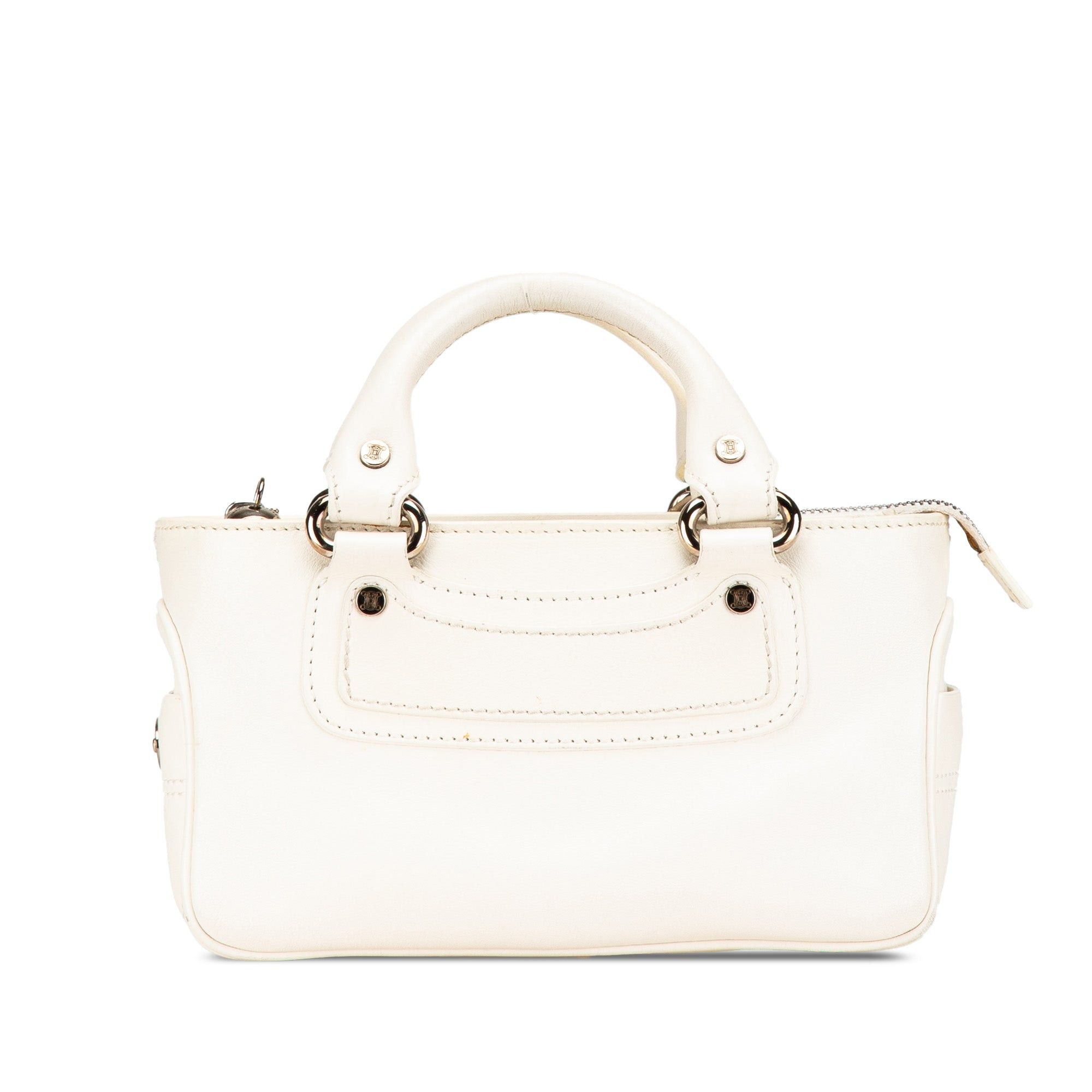 Celine Celine Mini Leather Boogie Handbag White Size ONE SIZE - 1 Thumbnail