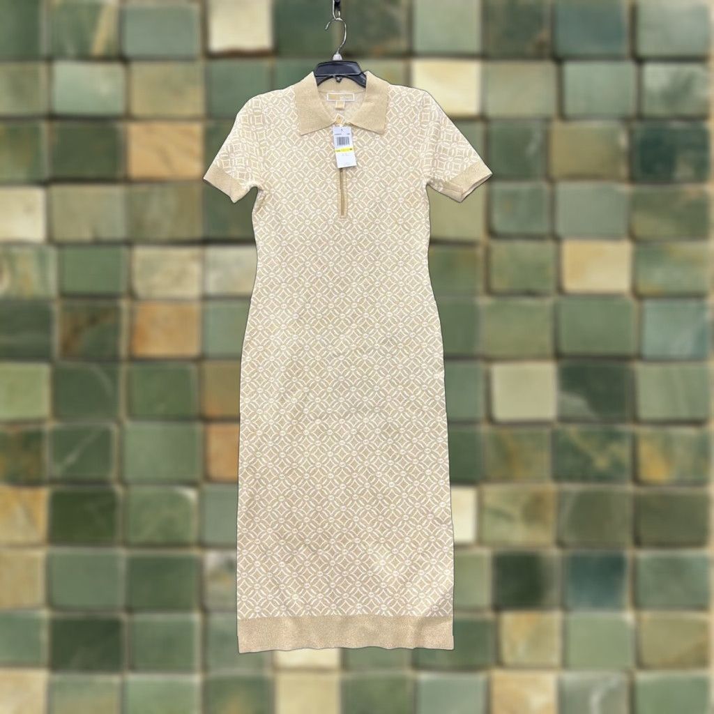 VINTAGE Michael Kors Logo Jacquard Polo Shirt Dress Women's Size M