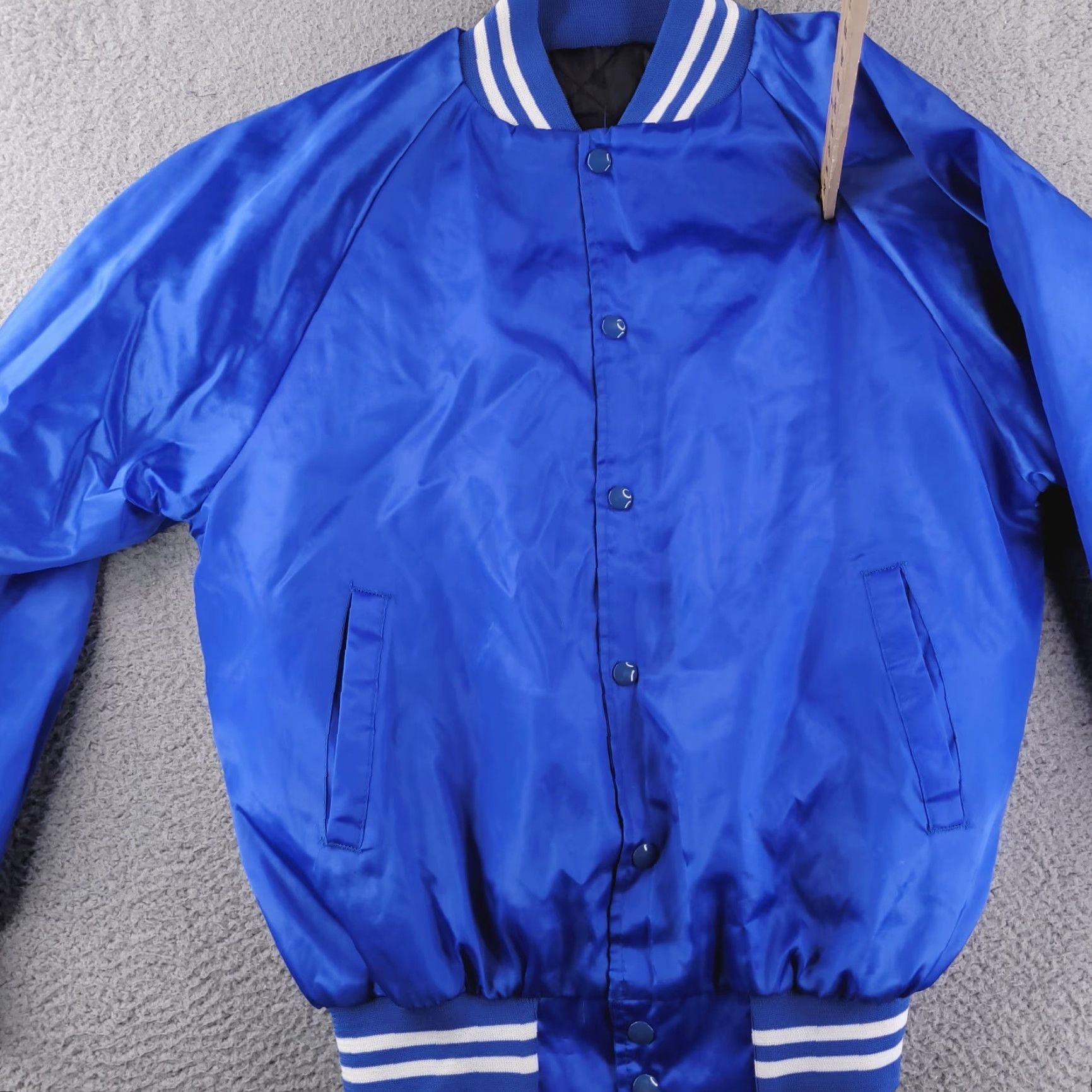 Vintage VINTAGE Auburn Jacket Mens M Blue Satin Bomber Jacket USA Made Size US M / EU 48-50 / 2 - 2 Thumbnail