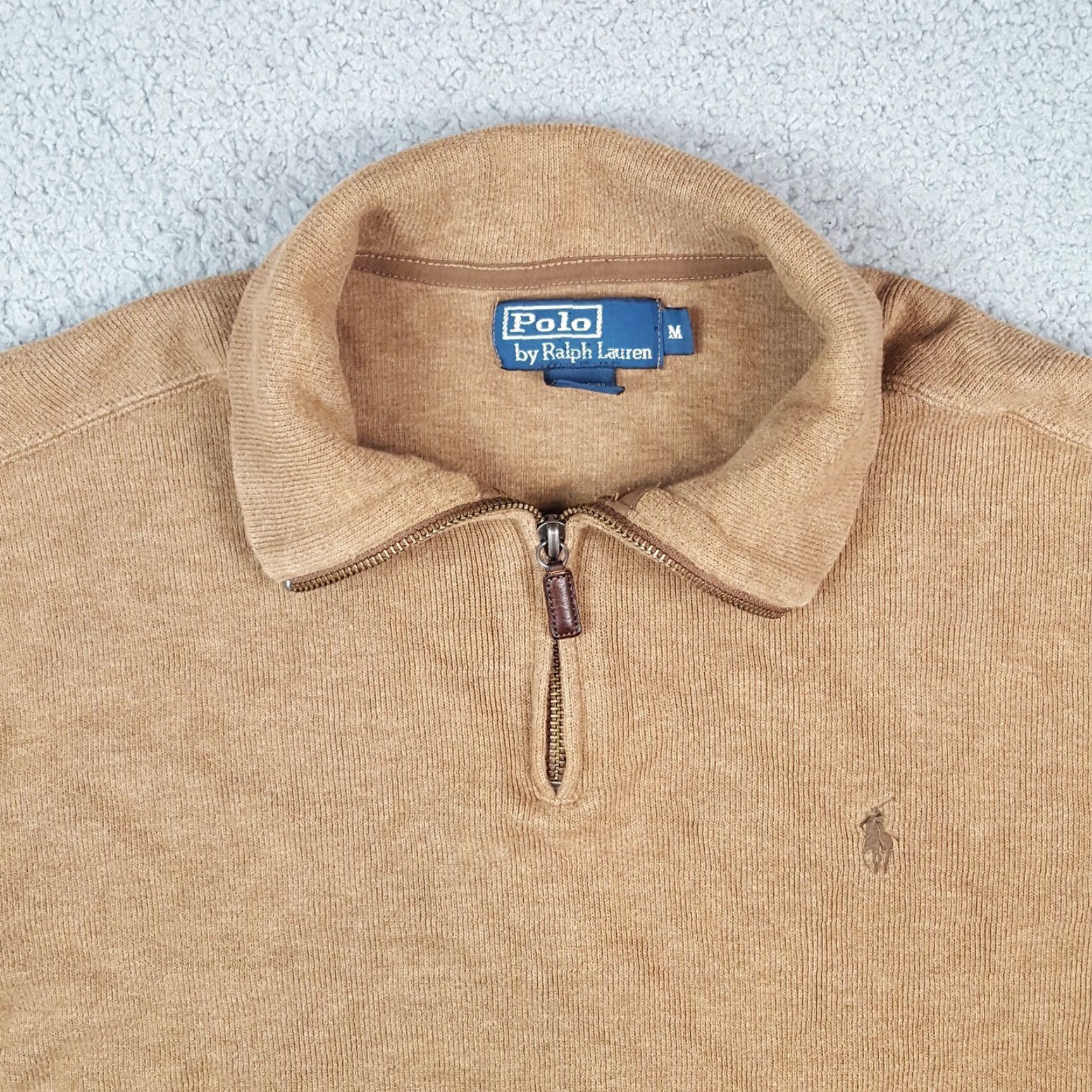 Polo Ralph Lauren VINTAGE Polo Ralph Lauren Pullover Sweater Men's Size M Crew Neck Autumn Winter 90s Preppy Beige Logo Size US M / EU 48-50 / 2 - 2 Thumbnail