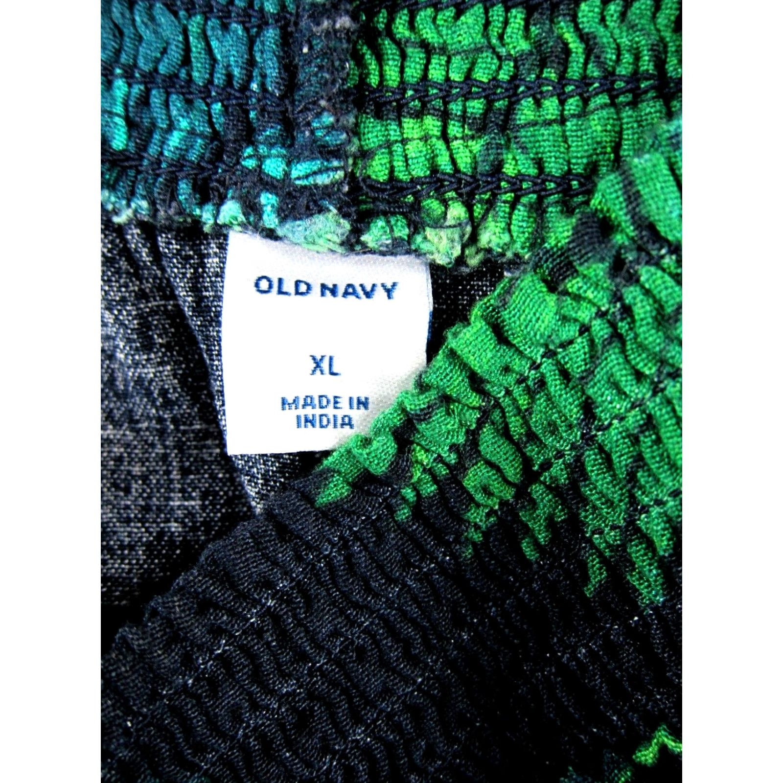 Old Navy VINTAGE Old Navy Cotton Rayon Blue Green Floral Short Sleeve Tunic Shift Dress XL Size 40" / US 18 - 3 Thumbnail