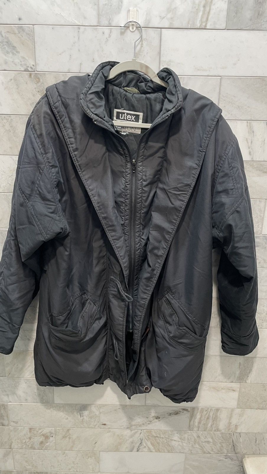 Designer Utex Gray Cotton Parka Size US L / EU 52-54 / 3 - 1 Thumbnail