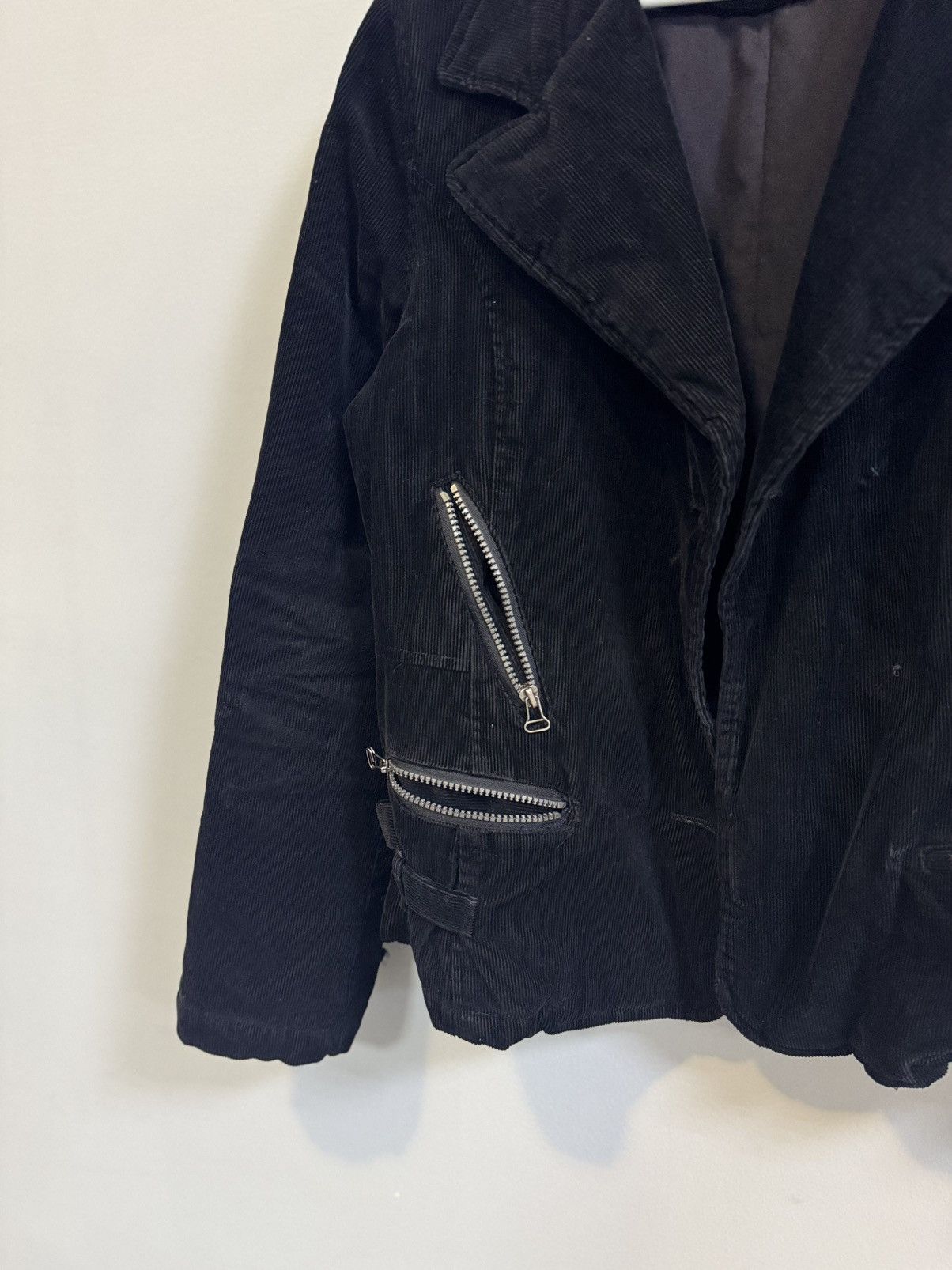 Other Vintage Y2K Archive Cropped Denim Velvet Bomber Jacket Size S / US 4 / IT 40 - 4 Thumbnail