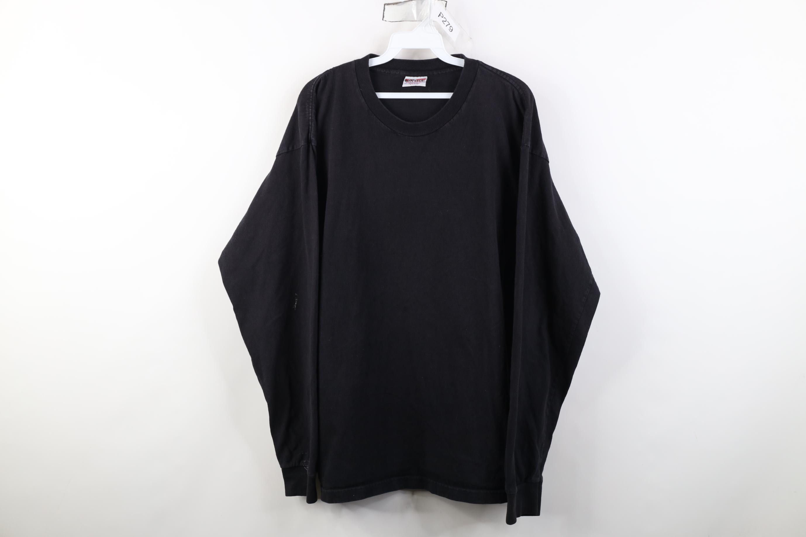 Vintage Vintage 90 Streetwear Cotton Long Sleeve T-Shirt Black USA Size US XL / EU 56 / 4 - 1 Thumbnail