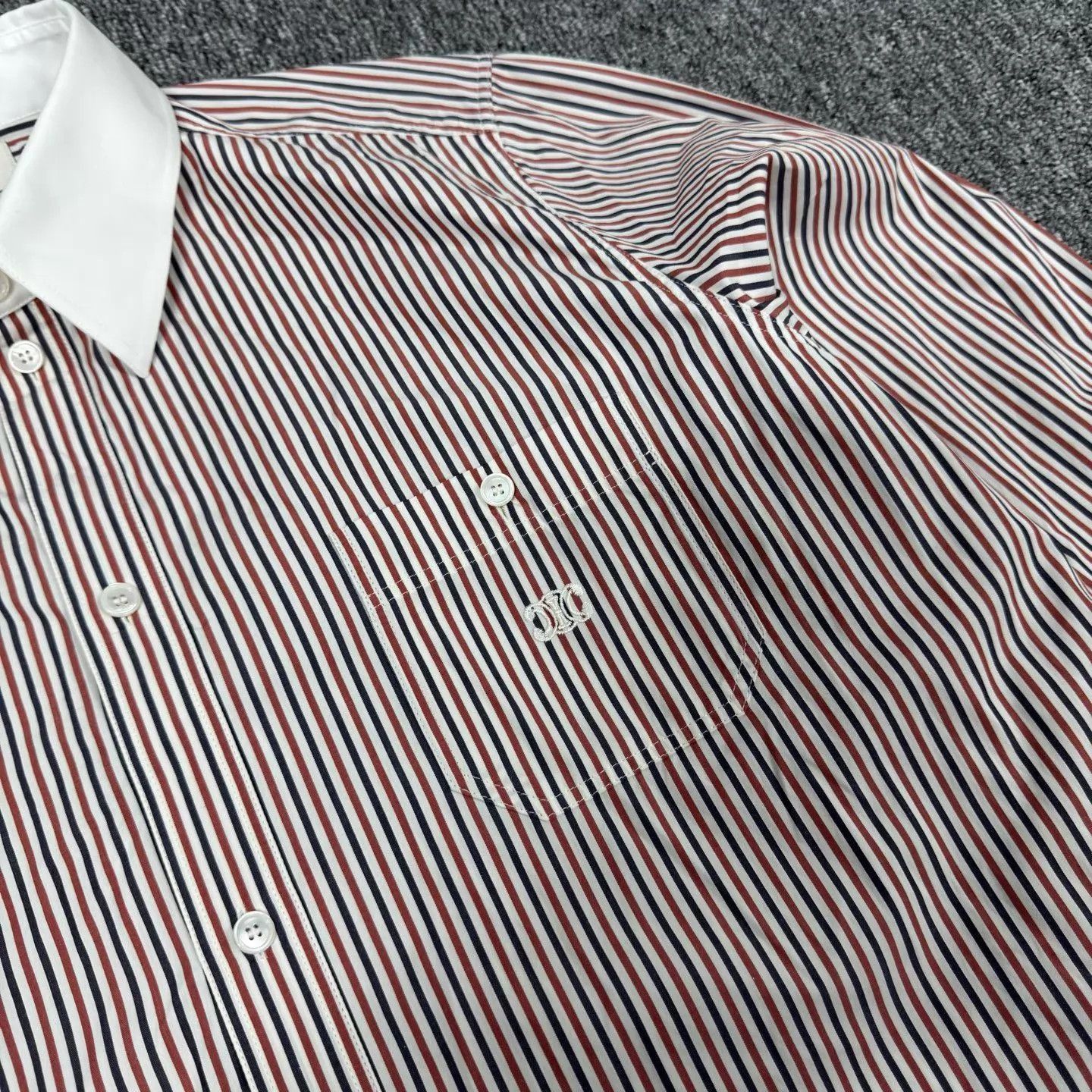 Celine Striped Long-Sleeve Button-Up Shirt Size US L / EU 52-54 / 3 - 5 Thumbnail