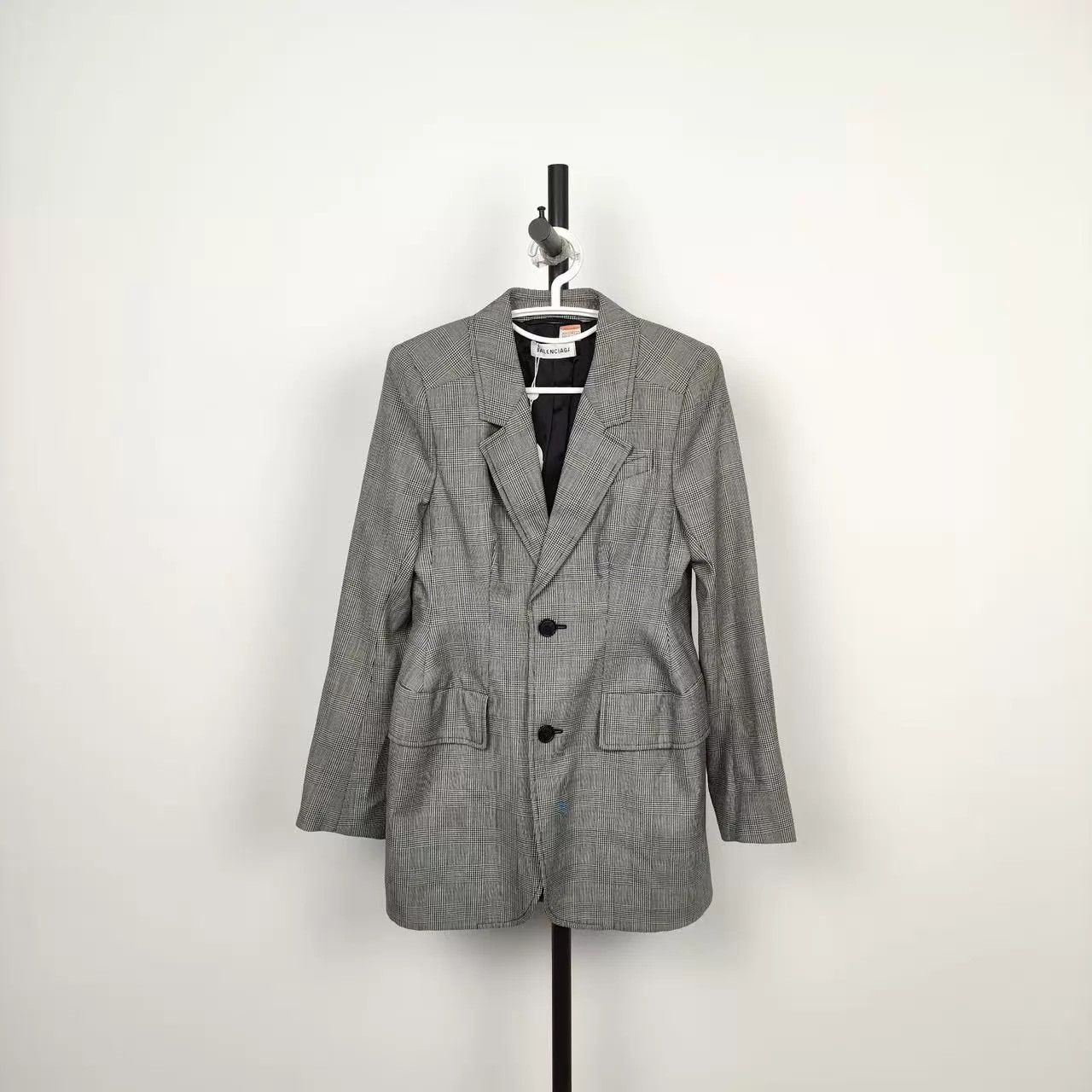 Balenciaga Balenciaga Gray Cotton Check Blazer 36 Size XS / US 0-2 / IT 36-38 - 1 Thumbnail