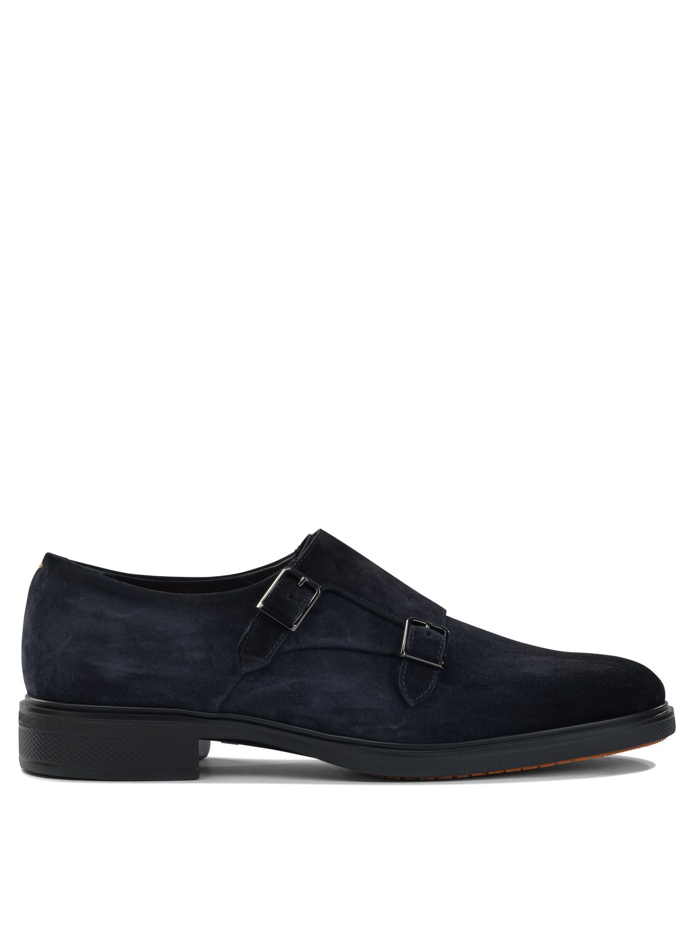 Santoni Suede Double Buckle Loafers UK Men