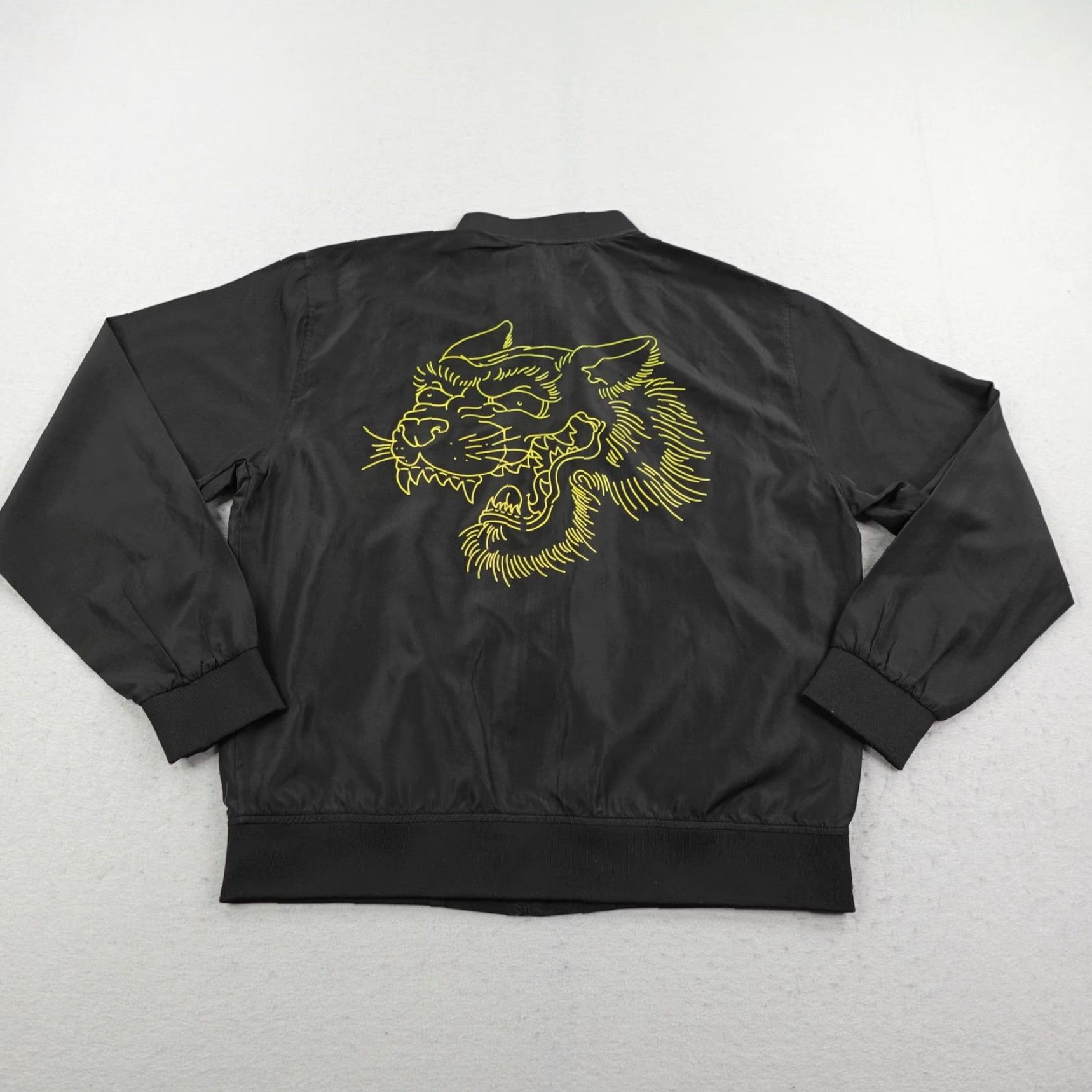 Vintage Onnit Jacket Mens XL Black Bomber Windbreaker Full Zip Up ATX Tiger Coat Size US XL / EU 56 / 4 - 4 Thumbnail