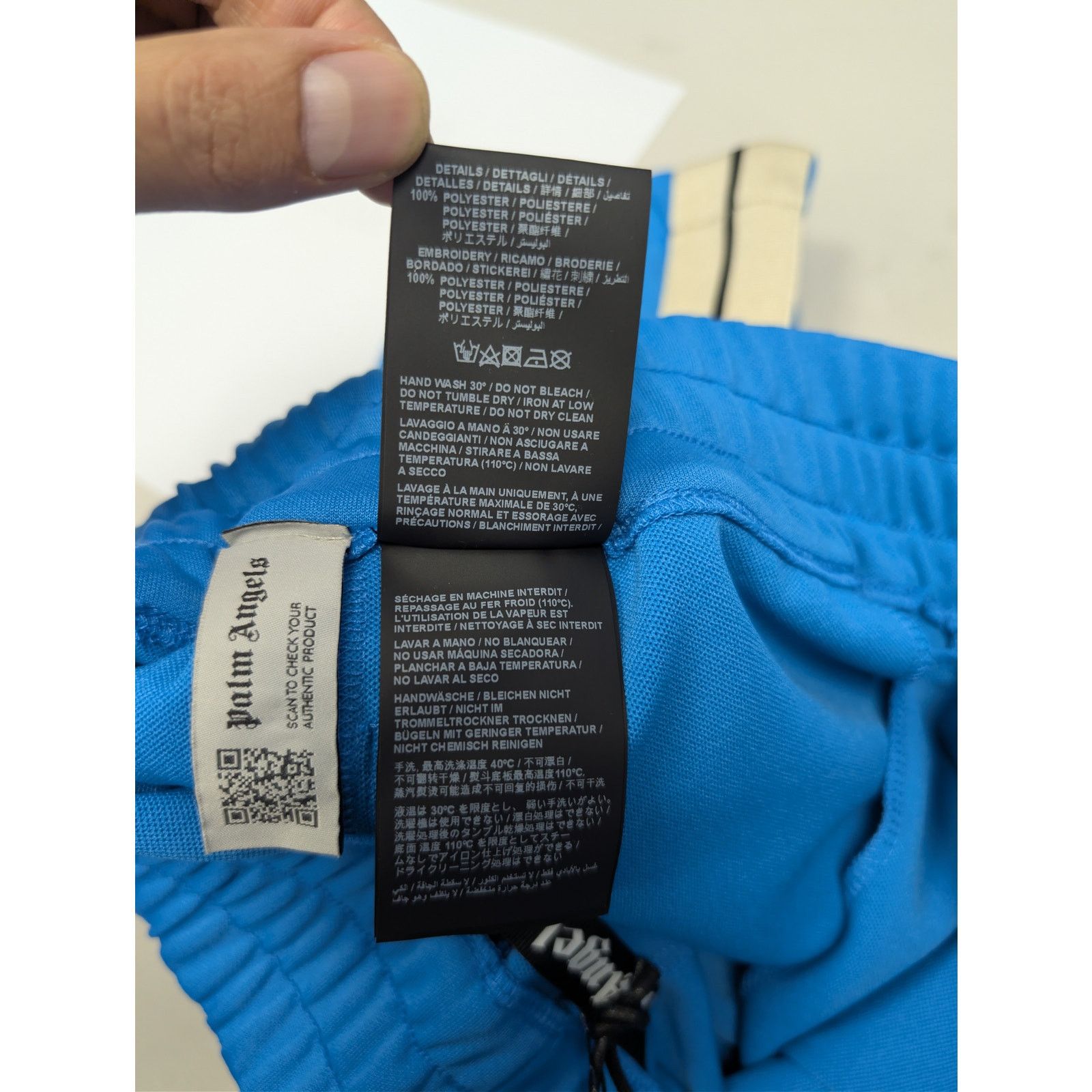Palm Angels o1rshd1 Classic Logo Track Shorts in Light Blue / Off-White Size US 36 / EU 52 - 16 Thumbnail