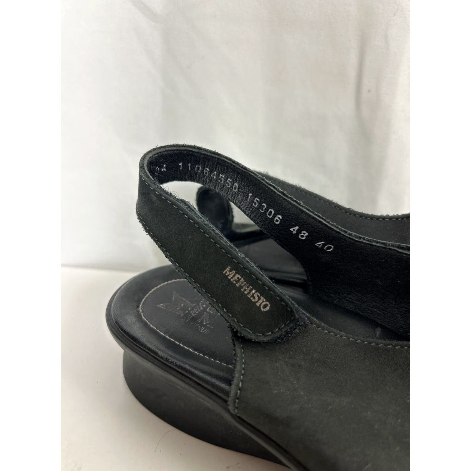 Mephisto Mephisto Womens Sandal Open Toe Slingback Leather Hook & Loop Strap Black 10 Shoes Size US 10 / IT 40 - 2 Thumbnail