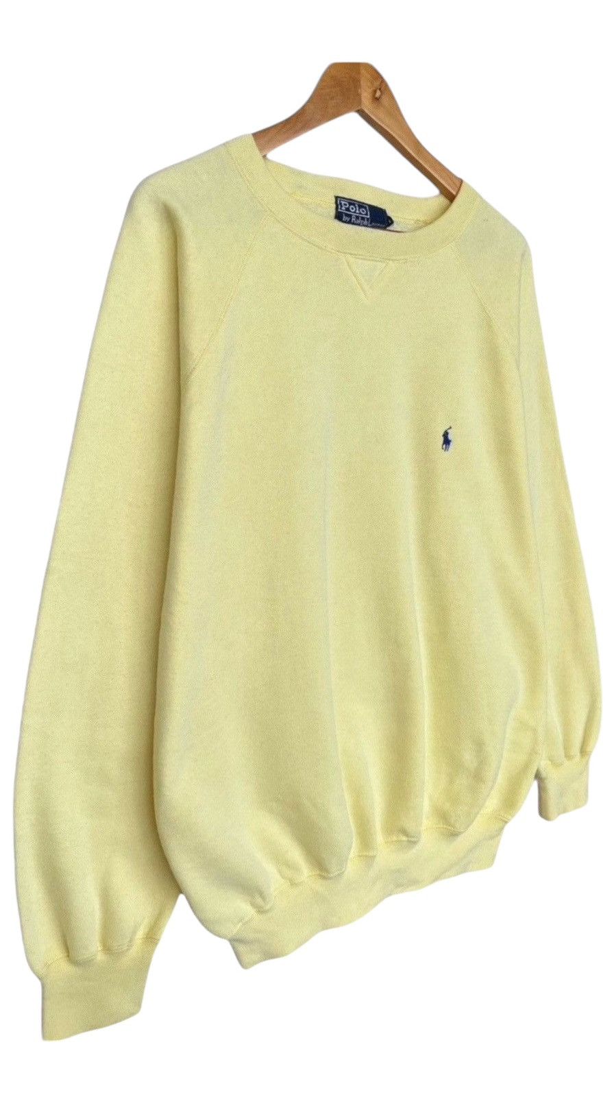 Polo Ralph Lauren × Ralph Lauren × Vintage Vintage 90s Polo Ralph Lauren Pony Yellow Sweatshirt Size US L / EU 52-54 / 3 - 3 Thumbnail