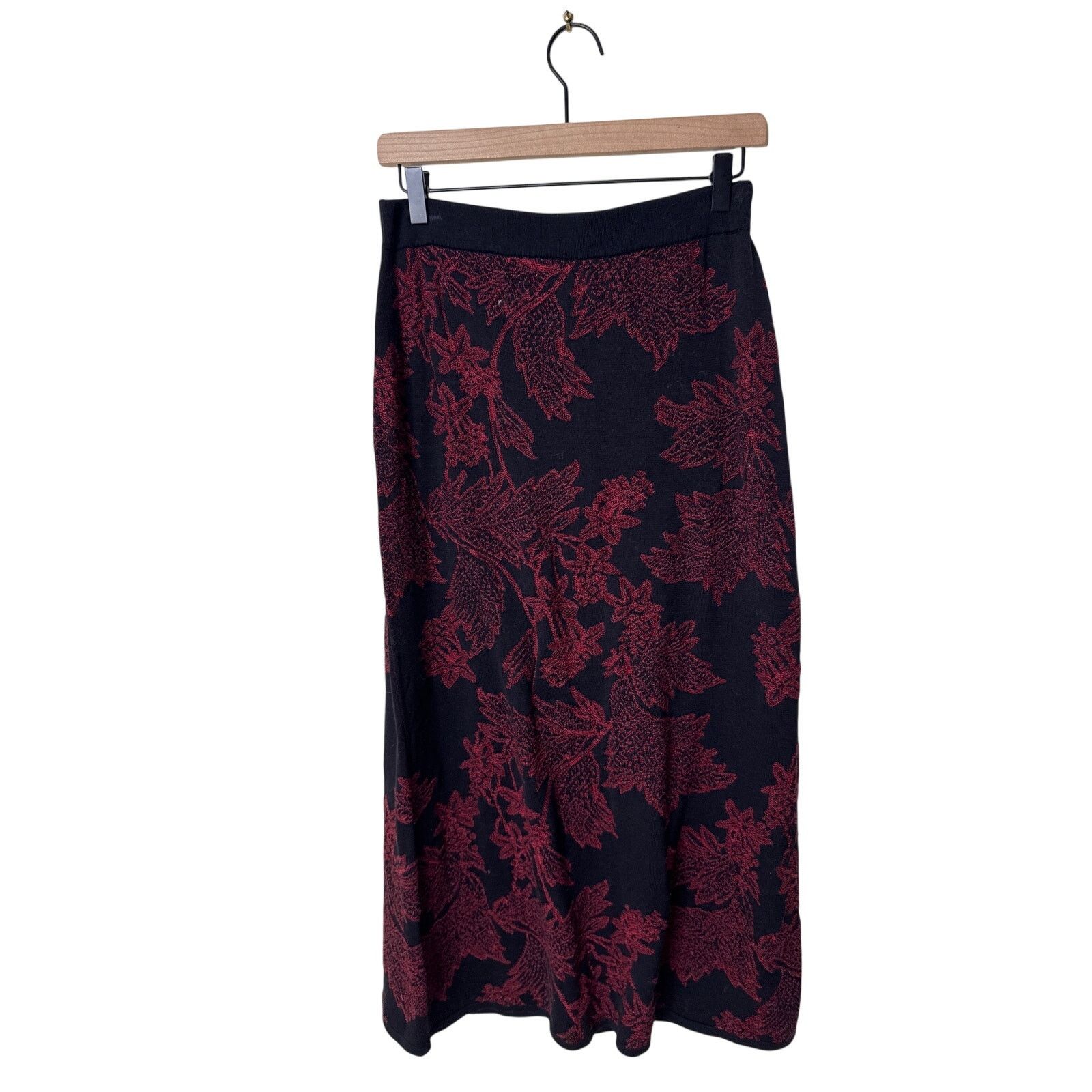 Other PERUVIAN CONNECTION Pima Cotton Red Black Lace Pull On Midi Size 28" / US 6 / IT 42 - 1 Thumbnail