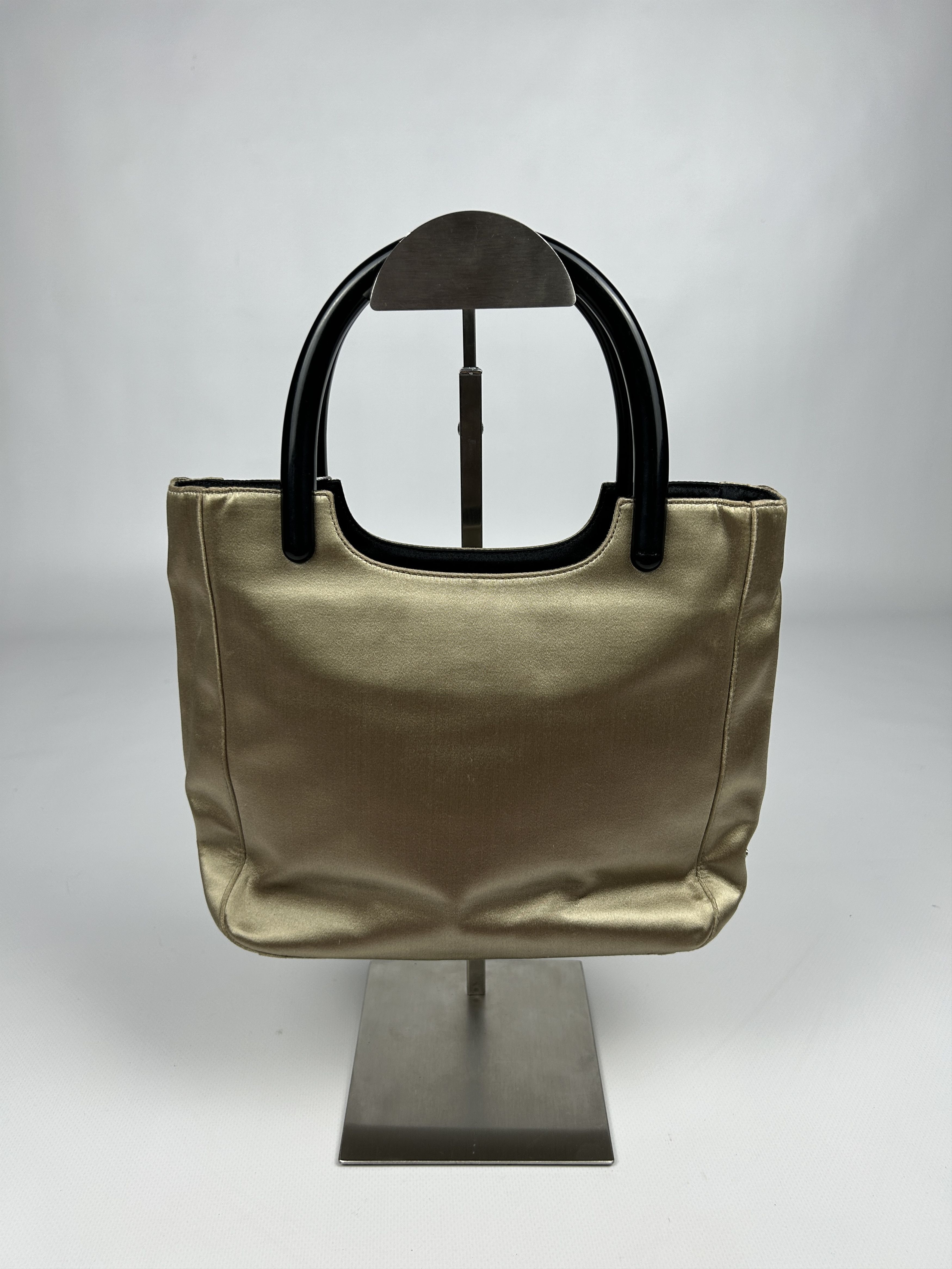 Prada Prada triangle logo velvet plastic handle mini tote bag Size ONE SIZE - 4 Thumbnail
