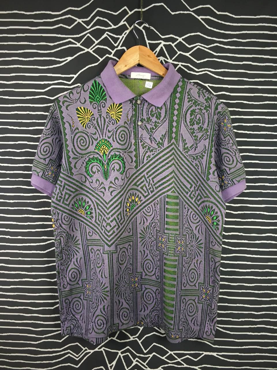 Mizuno Vtg Mizuno All Over Print Patterned Polo Tee Size US L / EU 52-54 / 3 - 1 Thumbnail