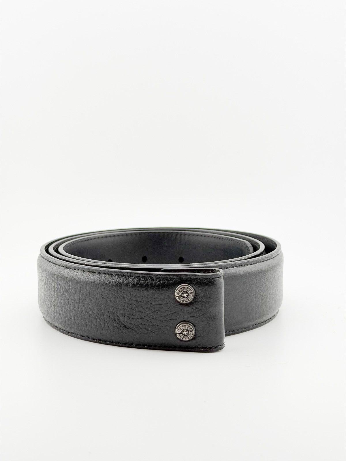 Chrome Hearts RARE! Chrome Hearts black leather belt strap (no buckle) Size 38 - 5 Thumbnail