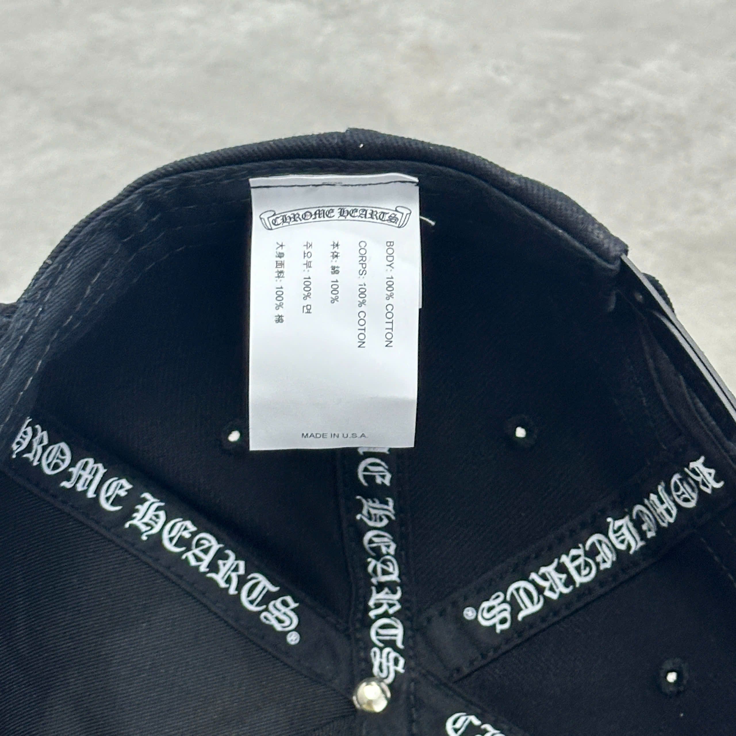 Chrome Hearts CHROME HEARTS Vertical Logo Hat Black Denim Size ONE SIZE - 9 Thumbnail