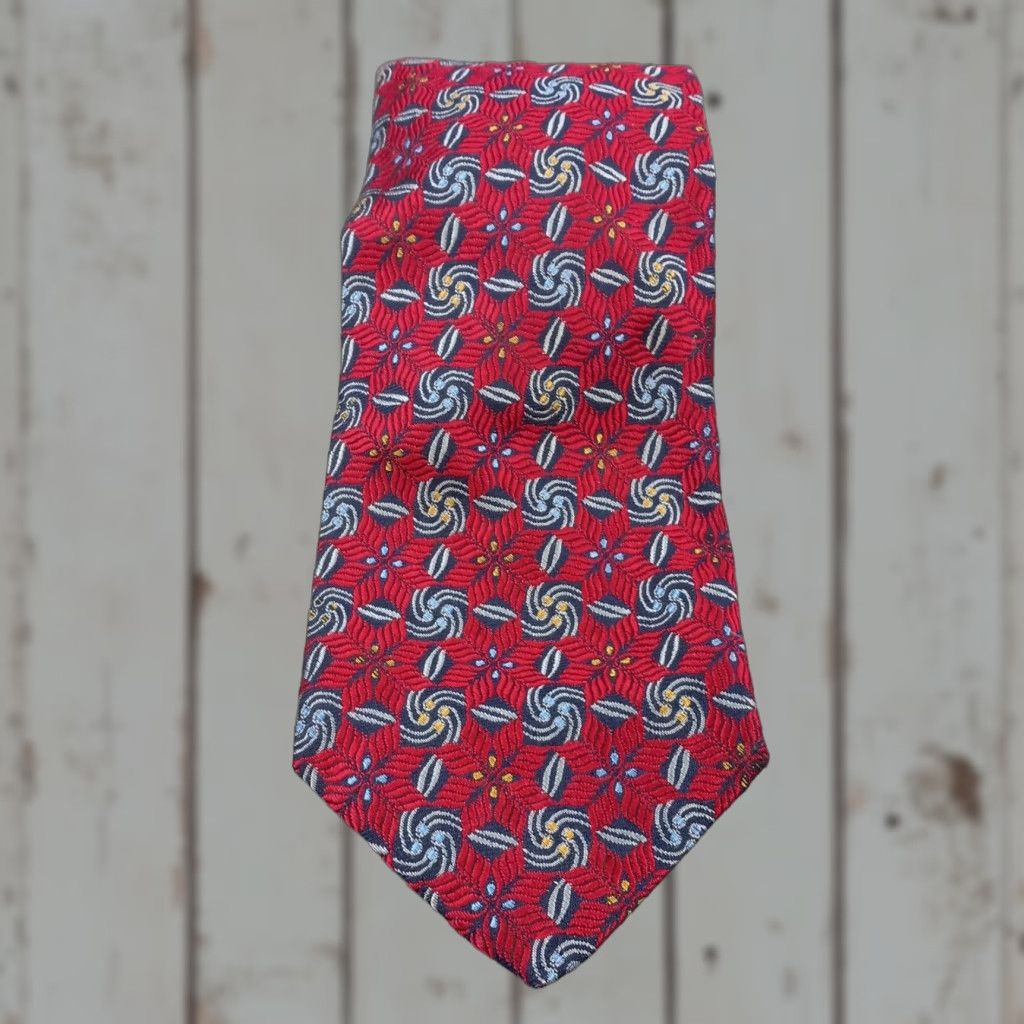 Robert Talbott Robert Talbott Best of Class Nordstrom Red Burgundy Blue Gold Silk Tie Men Tie Geometric Silk 57"-60" Adjustable 4 in Pointed Vintage No Size ONE SIZE - 1 Thumbnail