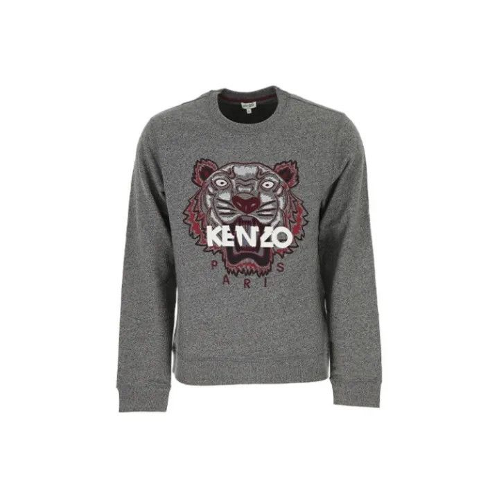 Kenzo Gray Embroidered Tiger Sweatshirt for Men 0079