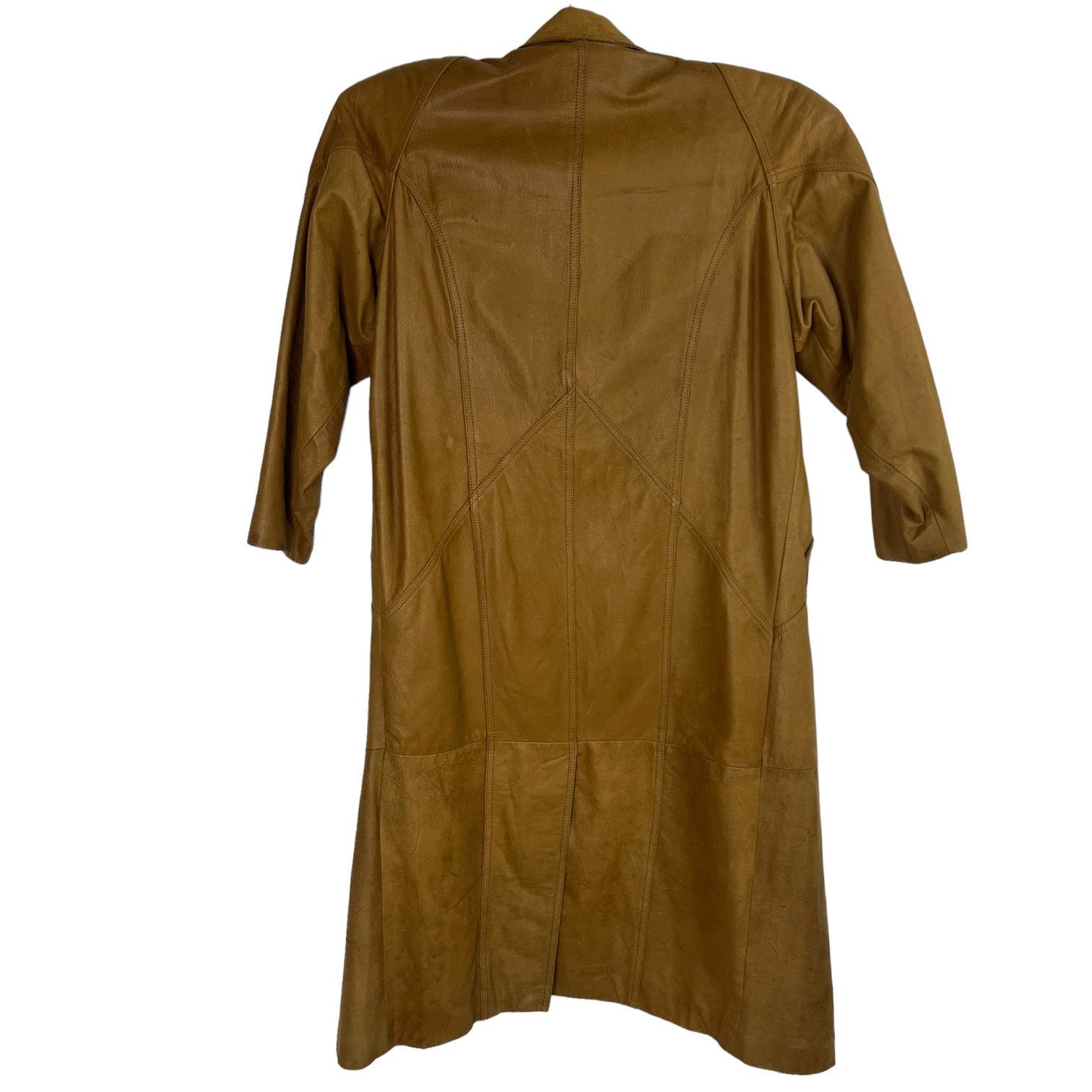 Vintage Vintage 80s Brown Leather Trench Coat Winlit Small Petite Size S / US 4 / IT 40 - 4 Thumbnail