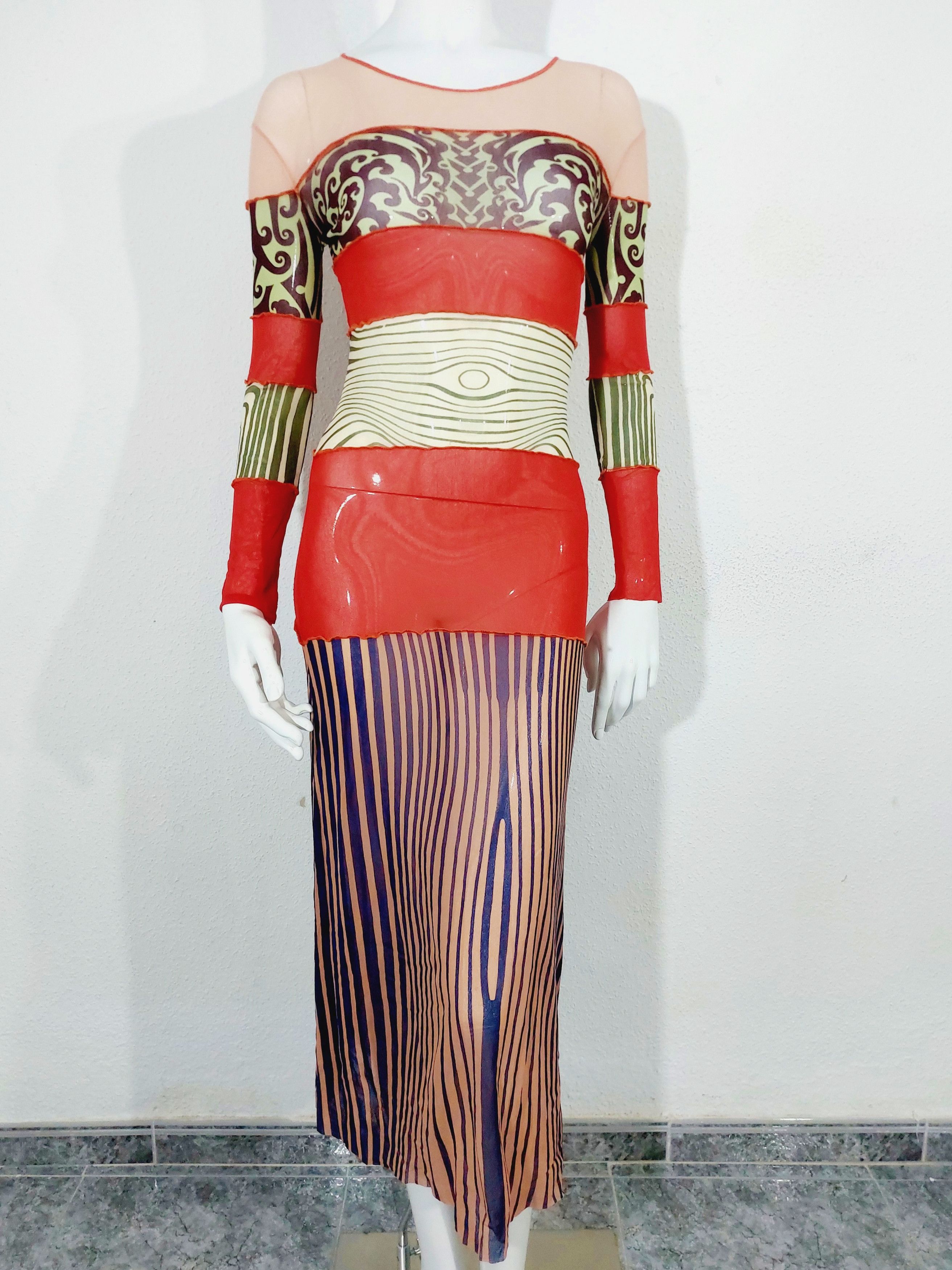 Jean Paul Gaultier Jean Paul Gaultier Maori Tatouages Optical Venus Dress Size S / US 4 / IT 40 - 3 Thumbnail