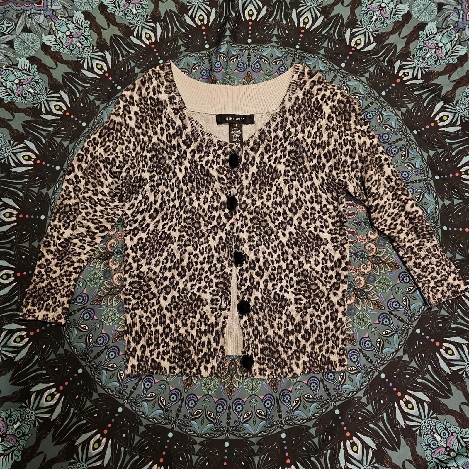 Nine West Nine West Women's Black and White Leopard Print Sweater Size S / US 4 / IT 40 - 1 Thumbnail