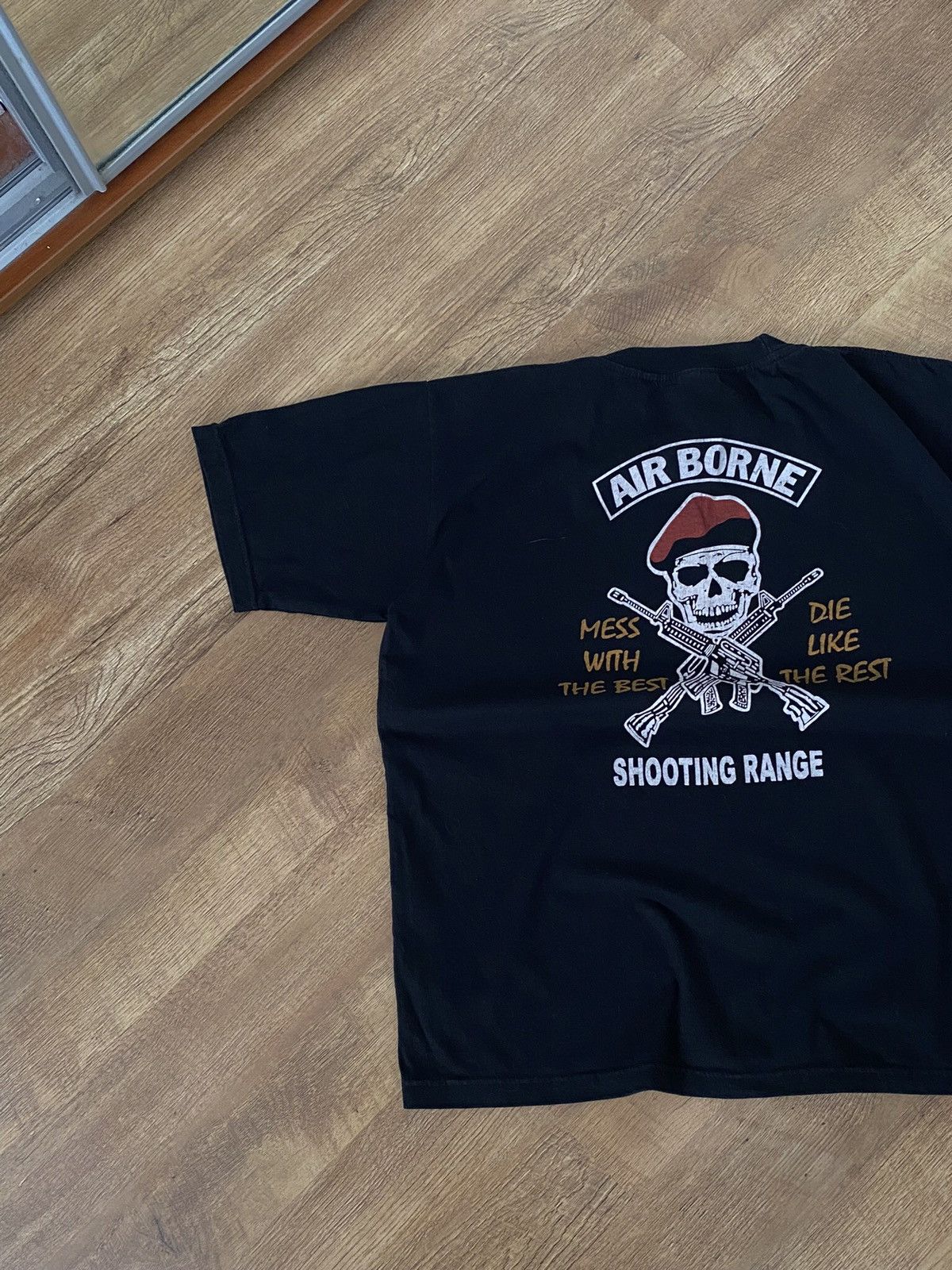Vintage VTG Airborne Mess With The Best Faded Military Tee Size US M / EU 48-50 / 2 - 2 Thumbnail
