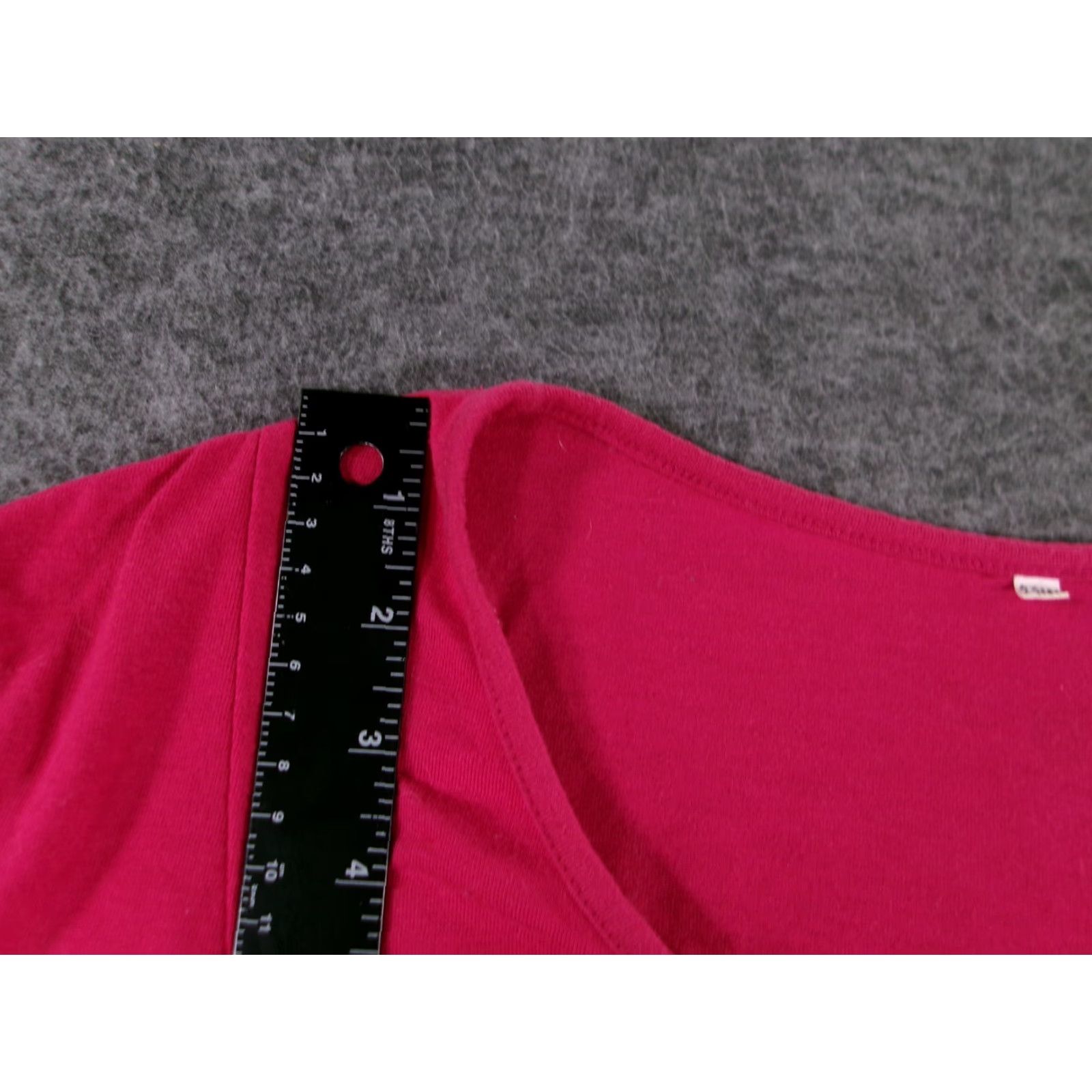 Vintage Top Women 20W Pink Casual Henley Base Layer Everyday Flow y Pleated Cap sleeve T-Shirt Size 3XL / US 20-22 - 4 Thumbnail