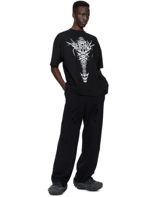 WE11DONE o1mris0824 Skull Print T-Shirt in Black Size US L / EU 52-54 / 3 - 7 Thumbnail