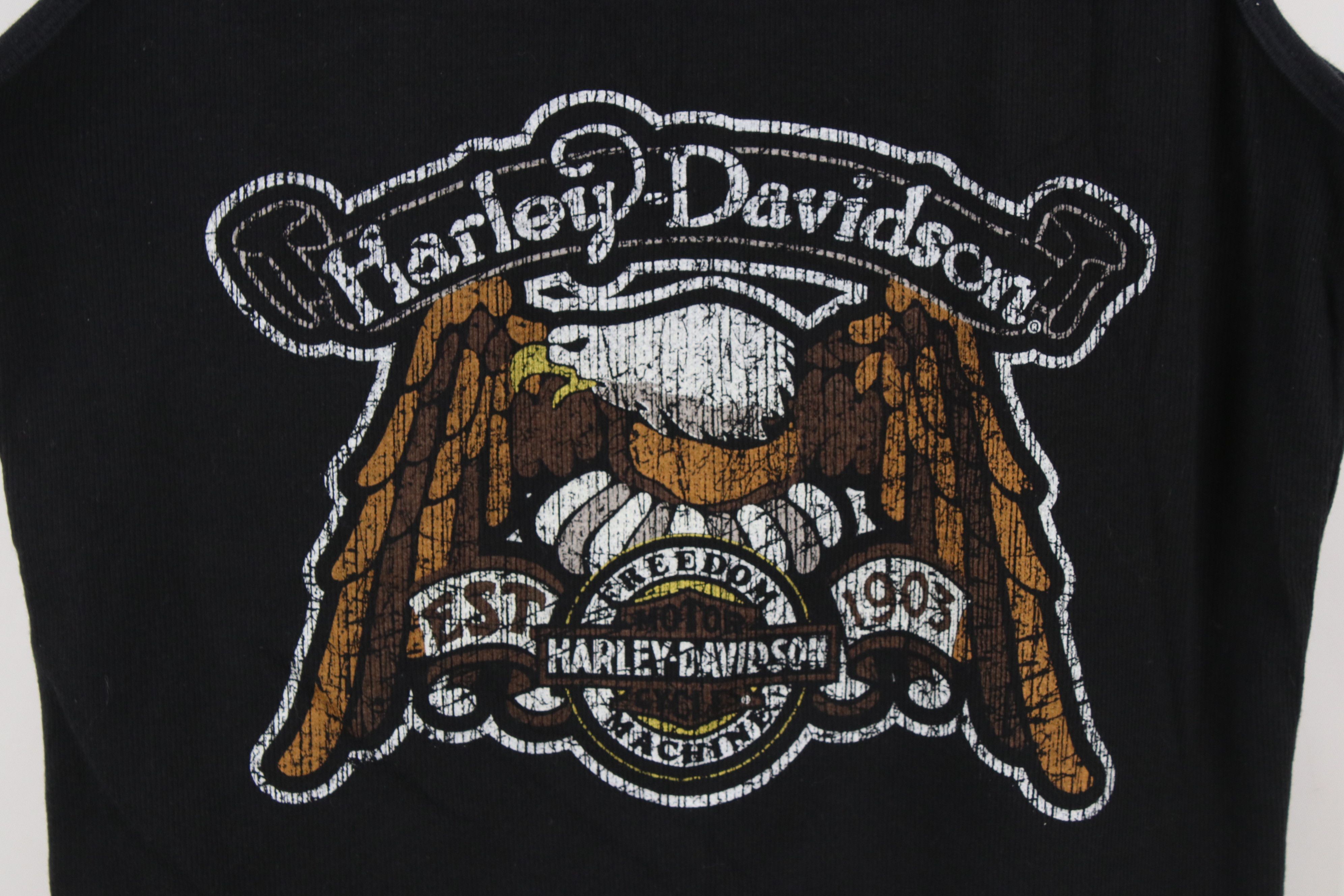 Harley Davidson × Vintage Deadstock Vintage Y2K Harley Davidson Tank Top T-Shirt USA Size L / US 10 / IT 46 - 4 Thumbnail