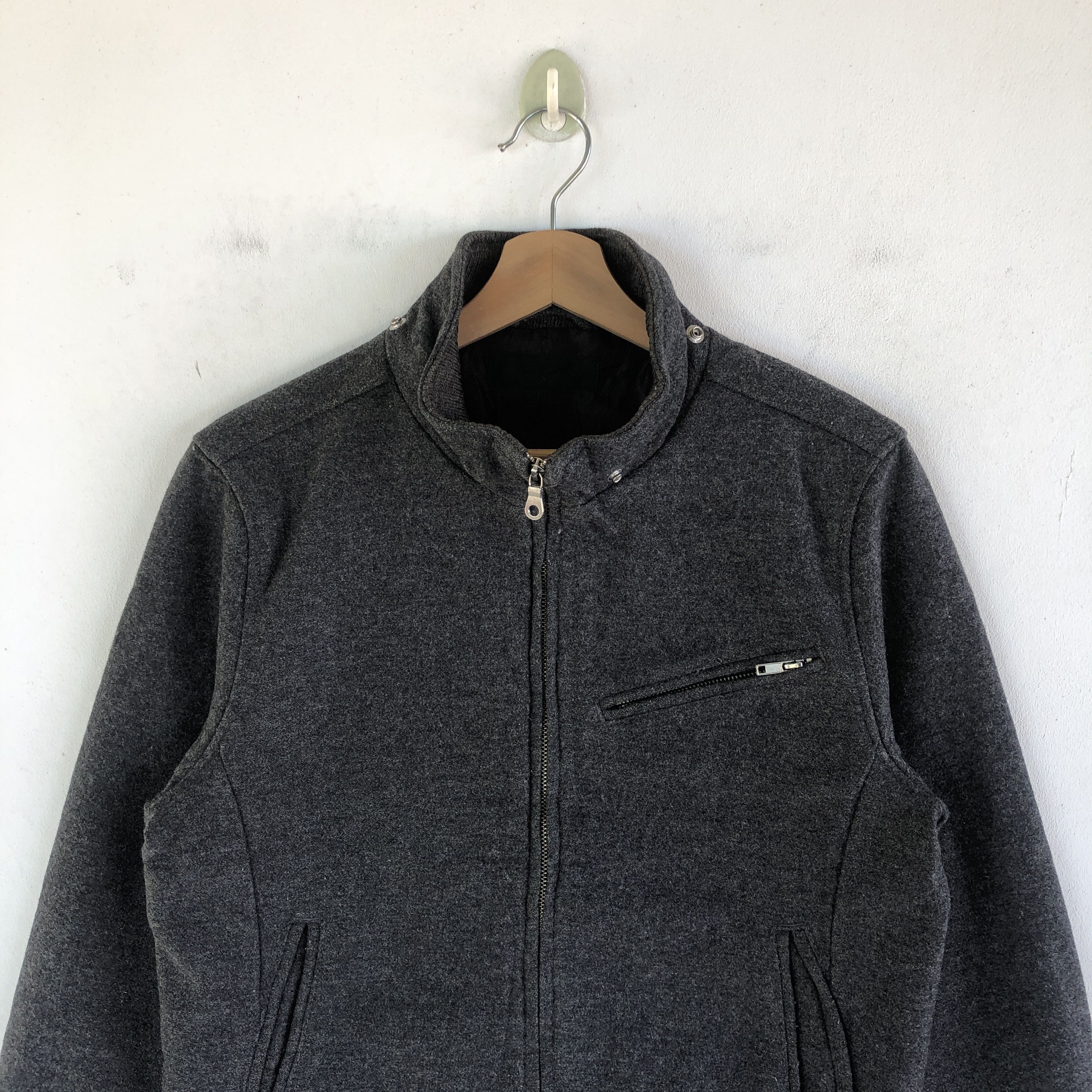 Japanese Brand × Vintage Vintage Plus One Japanese Zipper Wool Jacket Size S / US 4 / IT 40 - 3 Thumbnail