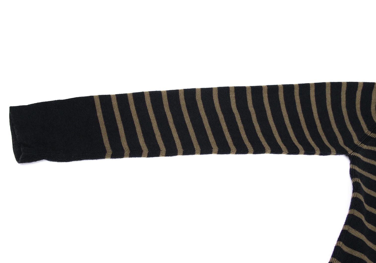 Jean Paul Gaultier Tower Print Striped Knit Sweater in Navy Khaki, Size 48 Size US M / EU 48-50 / 2 - 6 Thumbnail