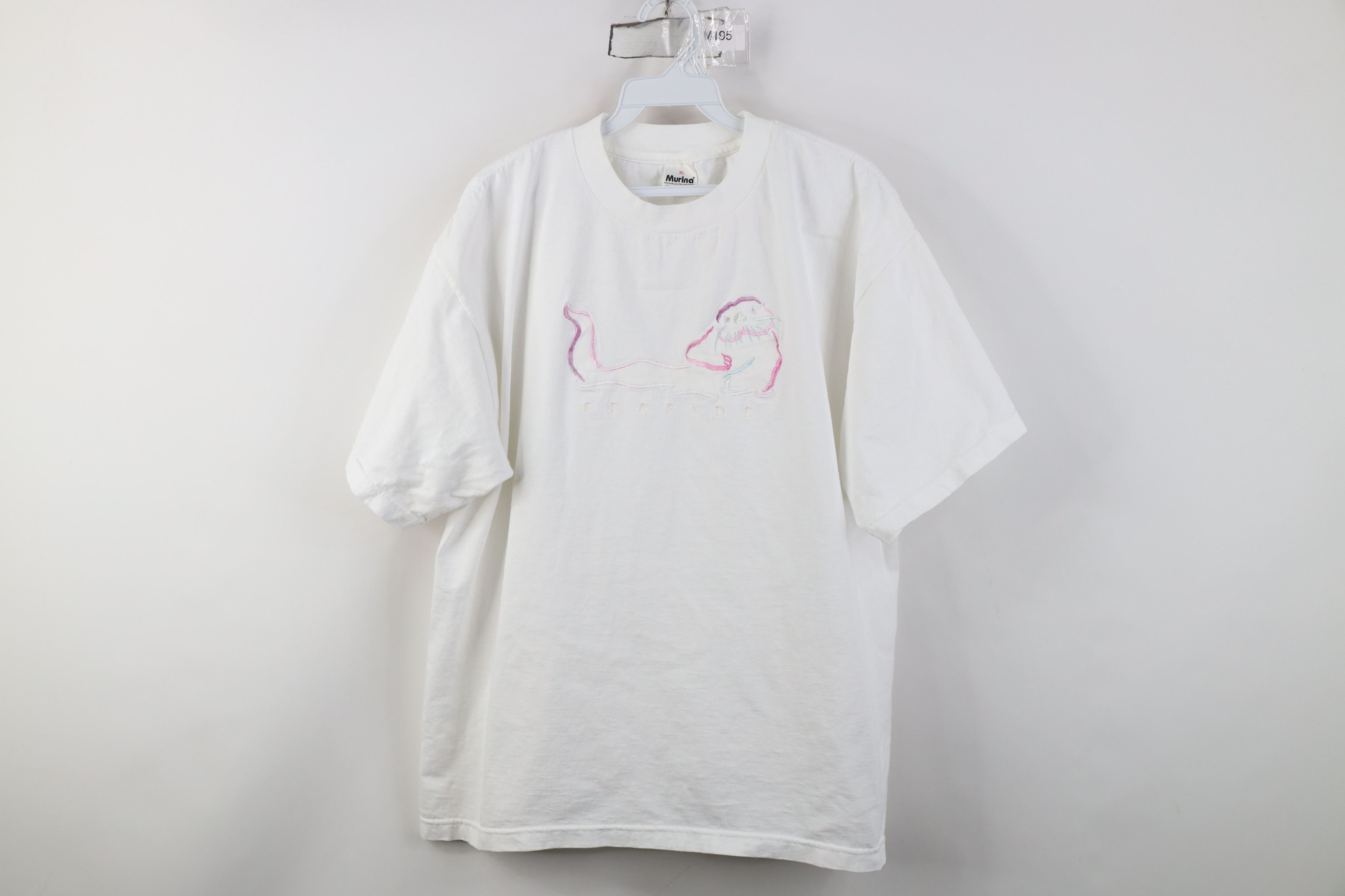 Vintage Vintage 90s Streetwear Otter Short Sleeve T-Shirt White USA Size XL / US 12-14 / IT 48-50 - 1 Thumbnail