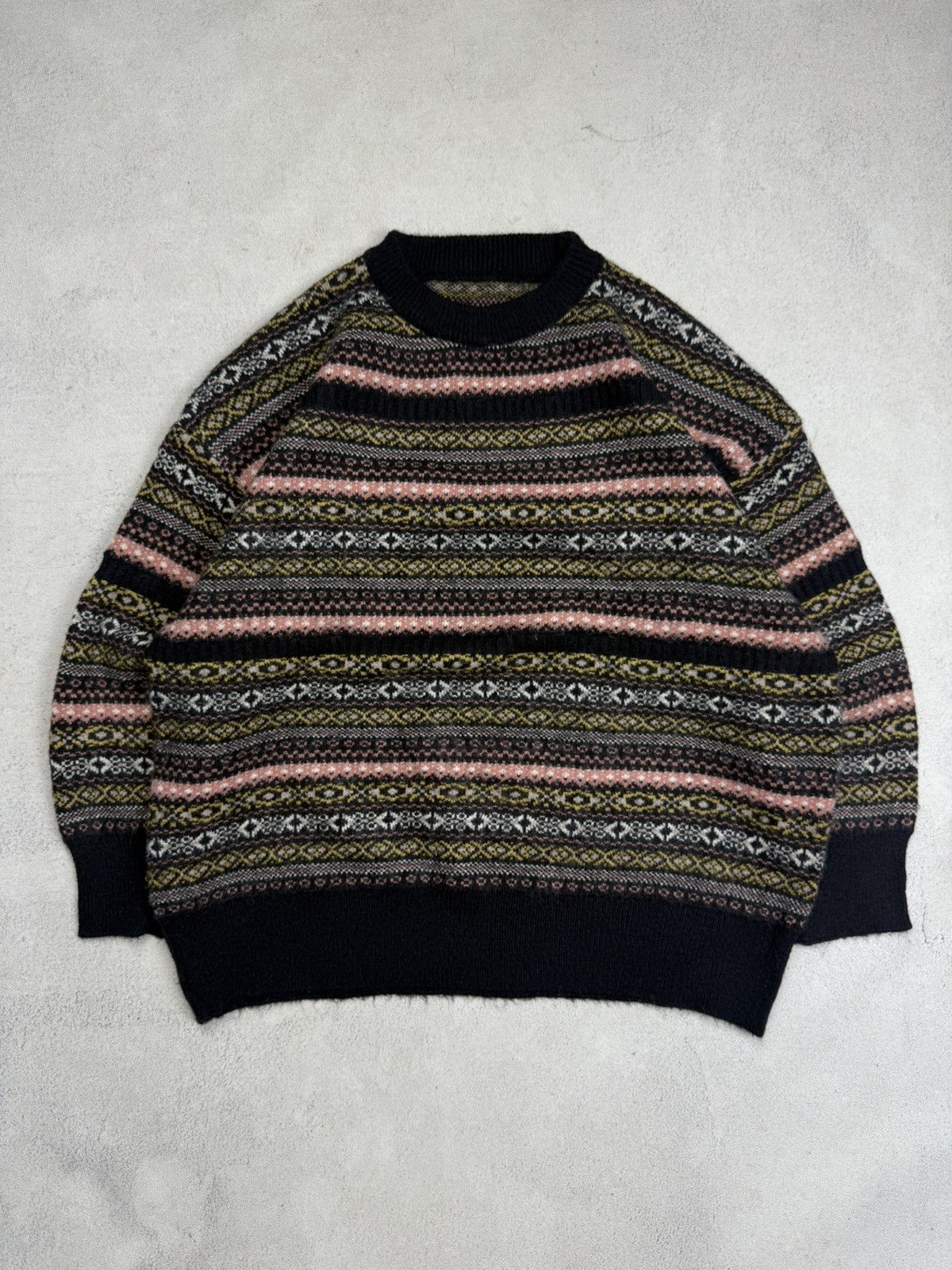 Vintage Vintage Classic Nordic Oversized Knit Sweater Stripe Size US M / EU 48-50 / 2 - 1 Thumbnail