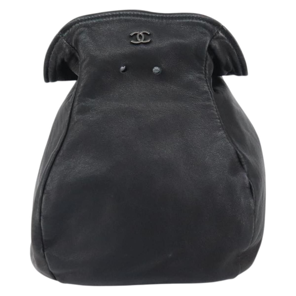 Chanel Chanel Purse Pouch Lamb Skin Black CC Size ONE SIZE - 2 Thumbnail
