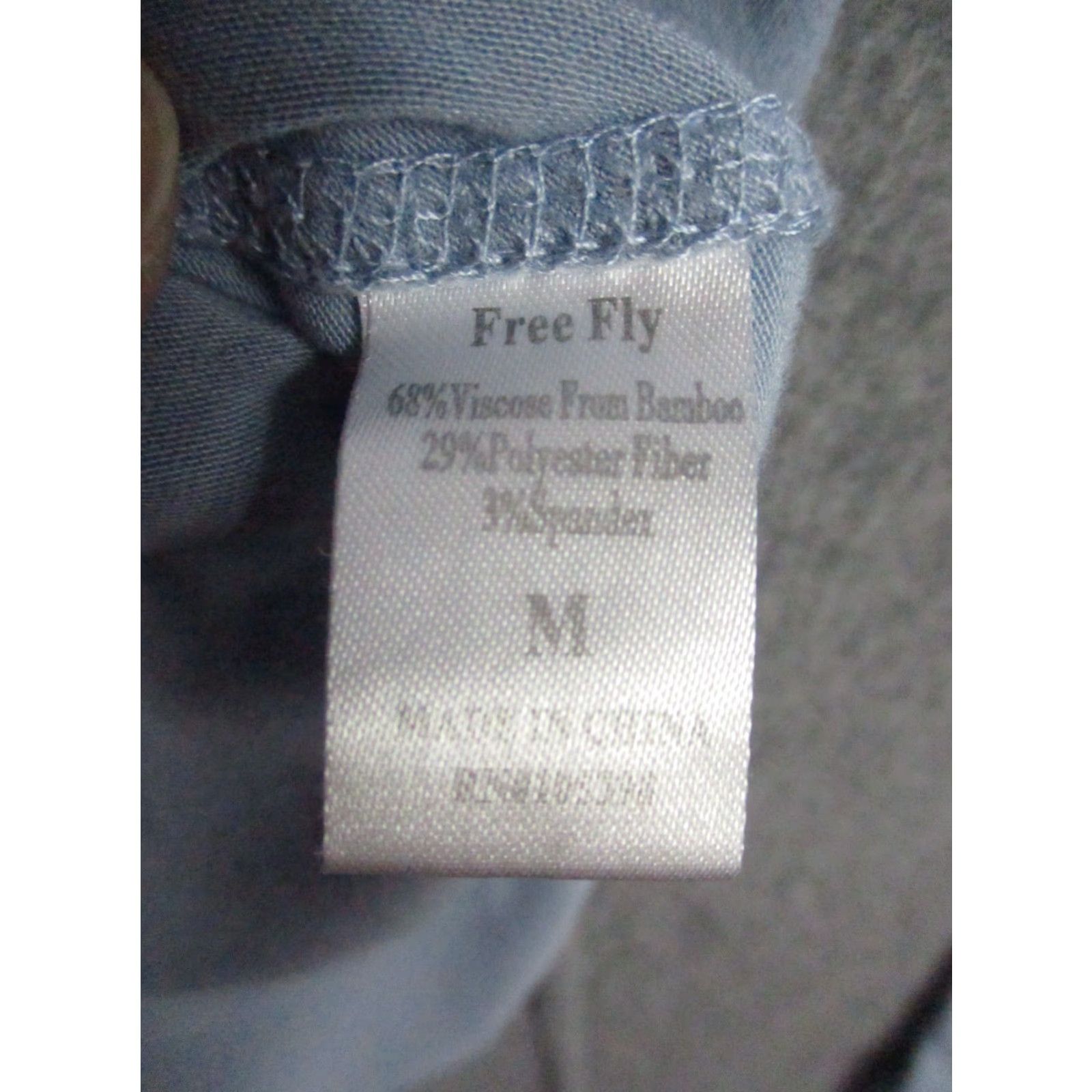 Vintage Free Fly Shirt Mens Medium Blue Long Sleeve Bamboo Blend Thumb Holes Outdoor Size US M / EU 48-50 / 2 - 6 Thumbnail
