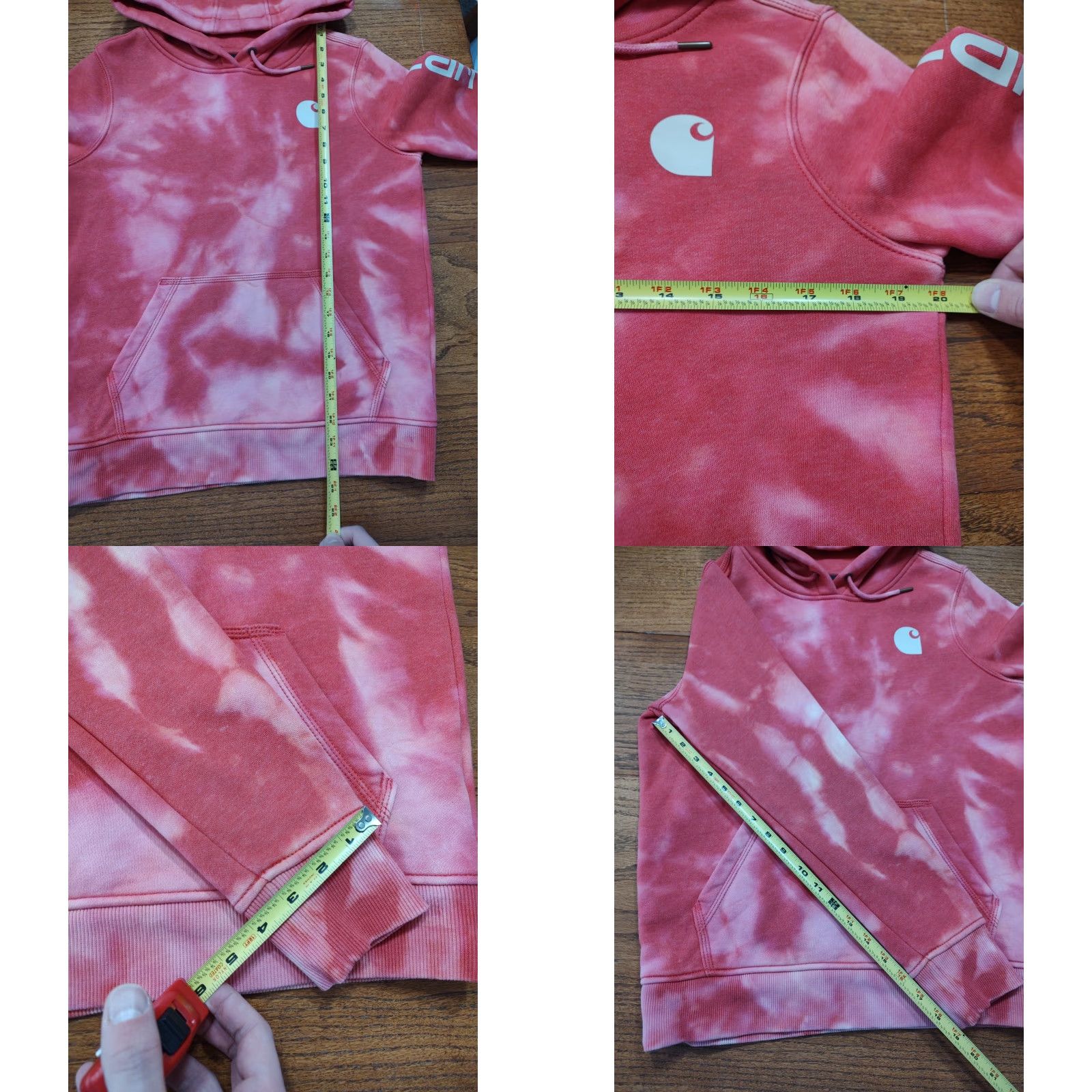 Carhartt Carhartt Hoodie Womens XS Red Tie Dye Acid Wash Relaxed Pullover Sweatshirt Size XS / US 0-2 / IT 36-38 - 8 Thumbnail