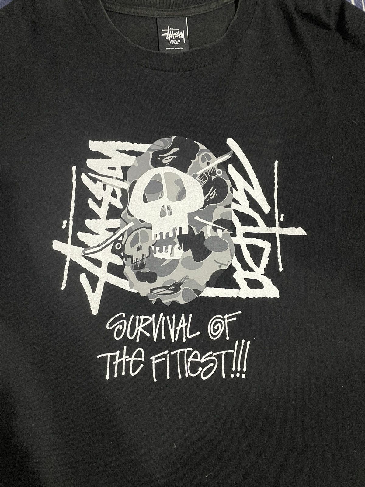 Bape × Stussy 🔥🔥Bape x Stussy Survival of the Fittest Tee🔥🔥 Size US L / EU 52-54 / 3 - 4 Thumbnail