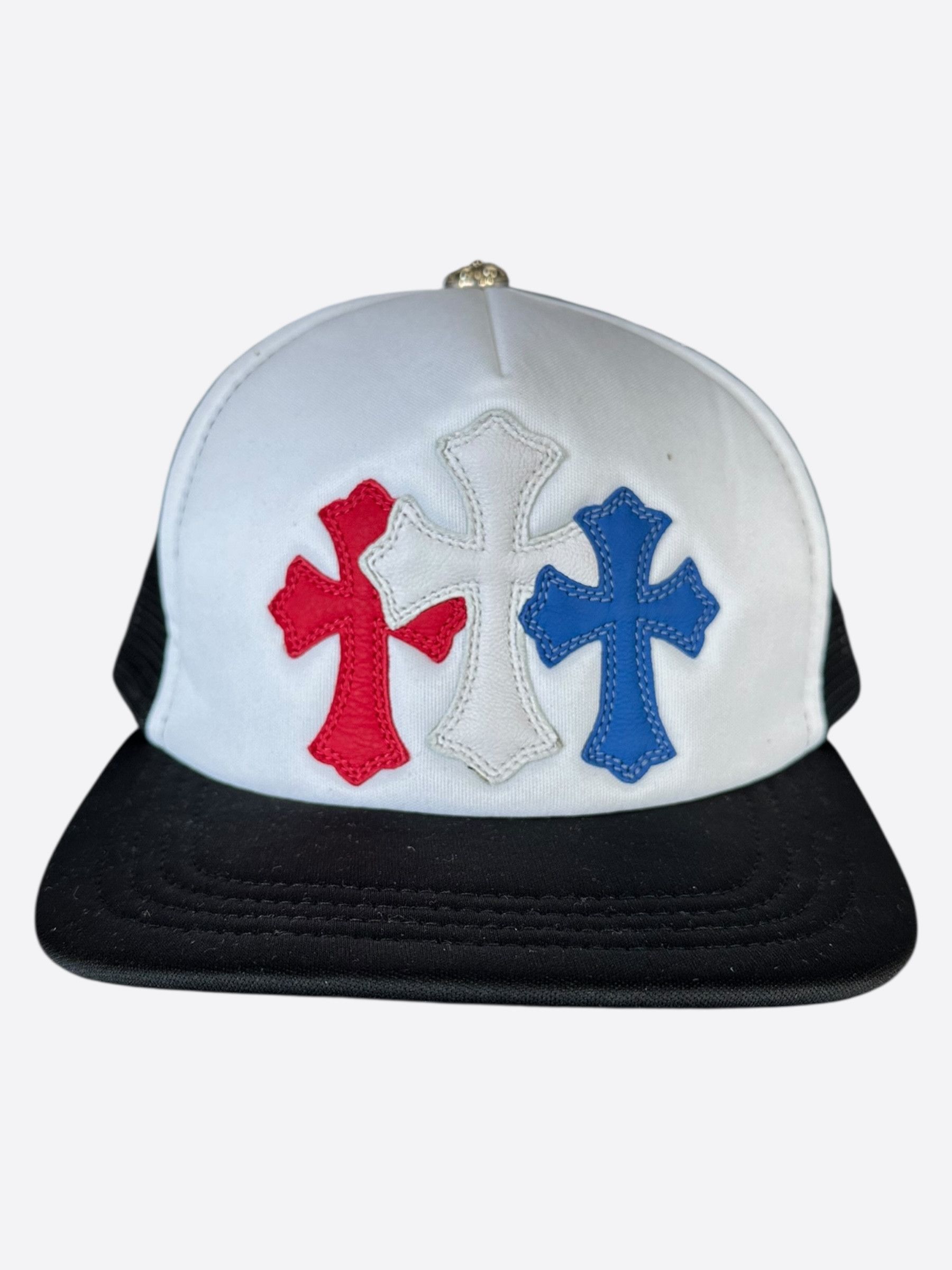 CHROME HEARTS Tricolor Triple Cross Patch Trucker Cap ONE SIZE（51 